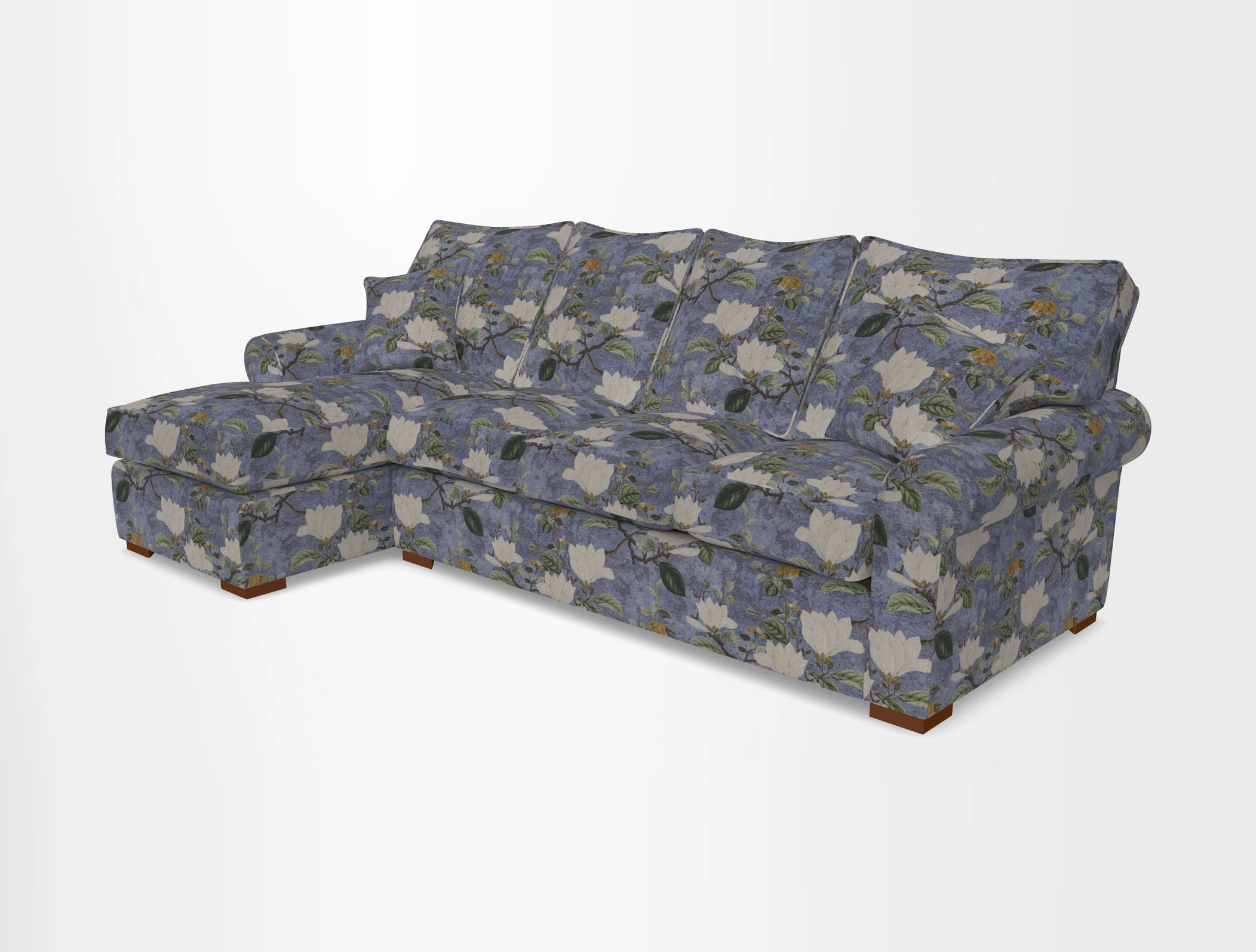Upperton Chaise LHF in Two Tone Plain Biscuit - Loose cover option available