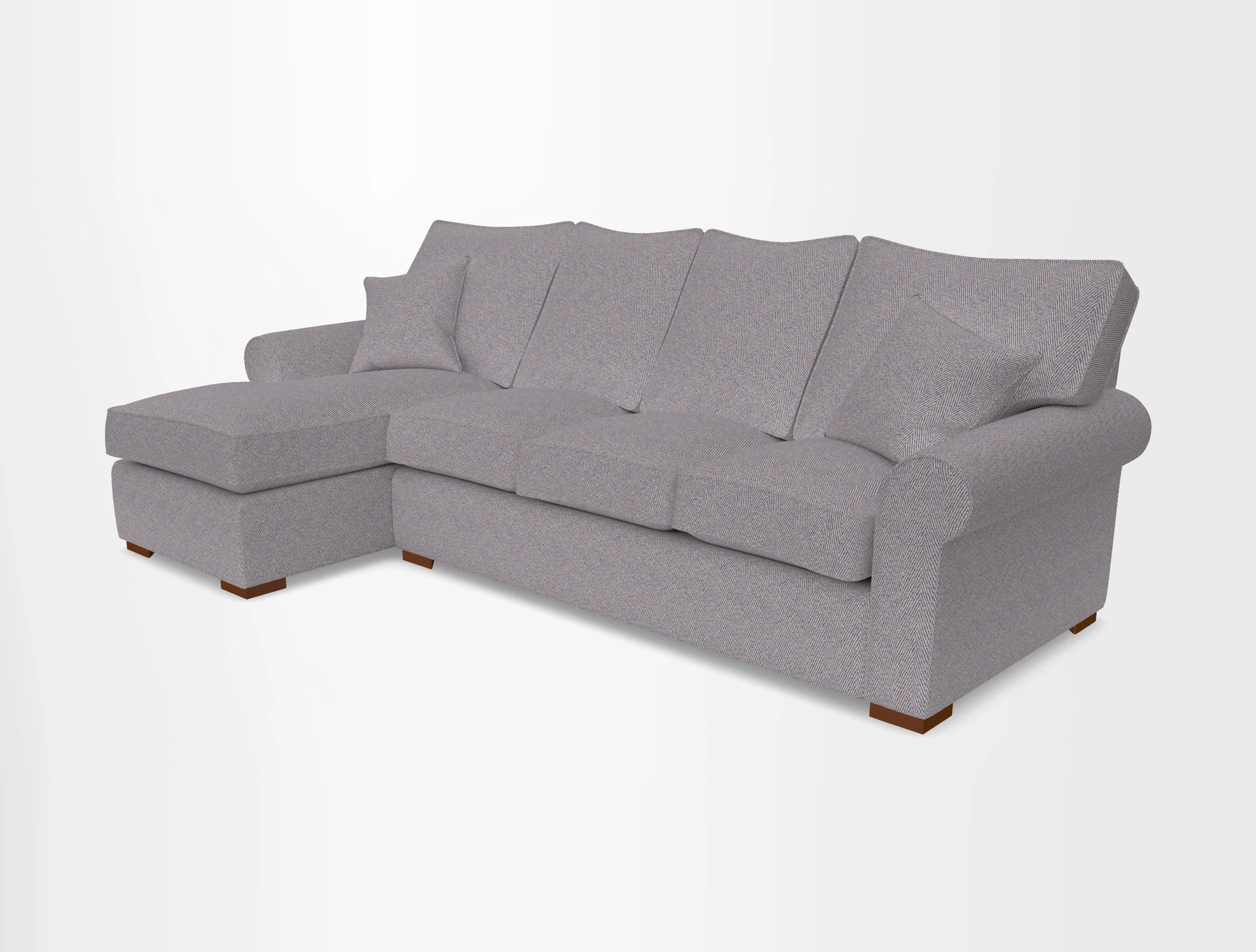Upperton Chaise LHF in Two Tone Plain Biscuit - Loose cover option available