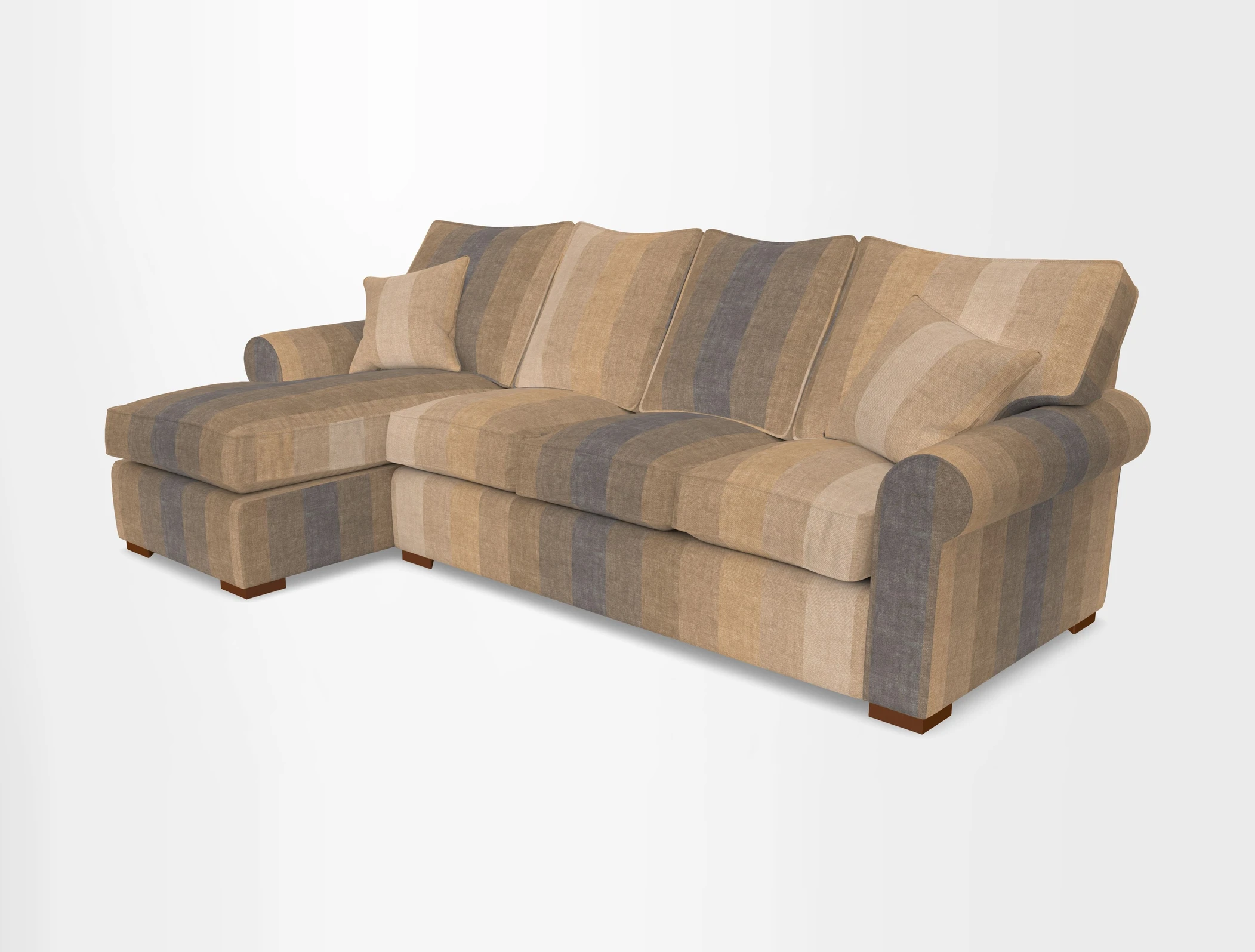 Upperton Chaise LHF in Two Tone Plain Biscuit - Loose cover option available