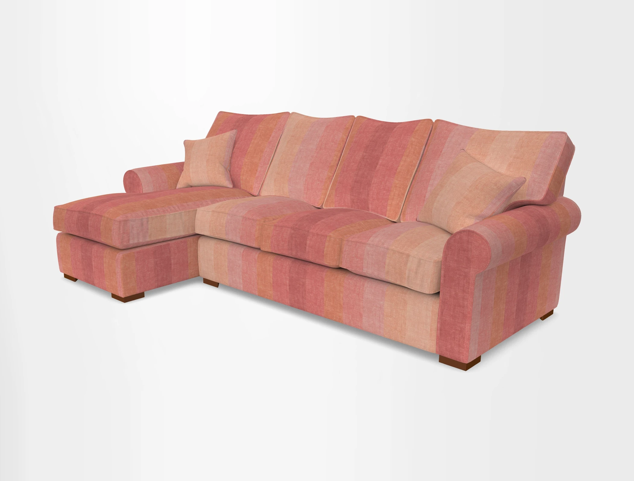 Upperton Chaise LHF in Two Tone Plain Biscuit - Loose cover option available