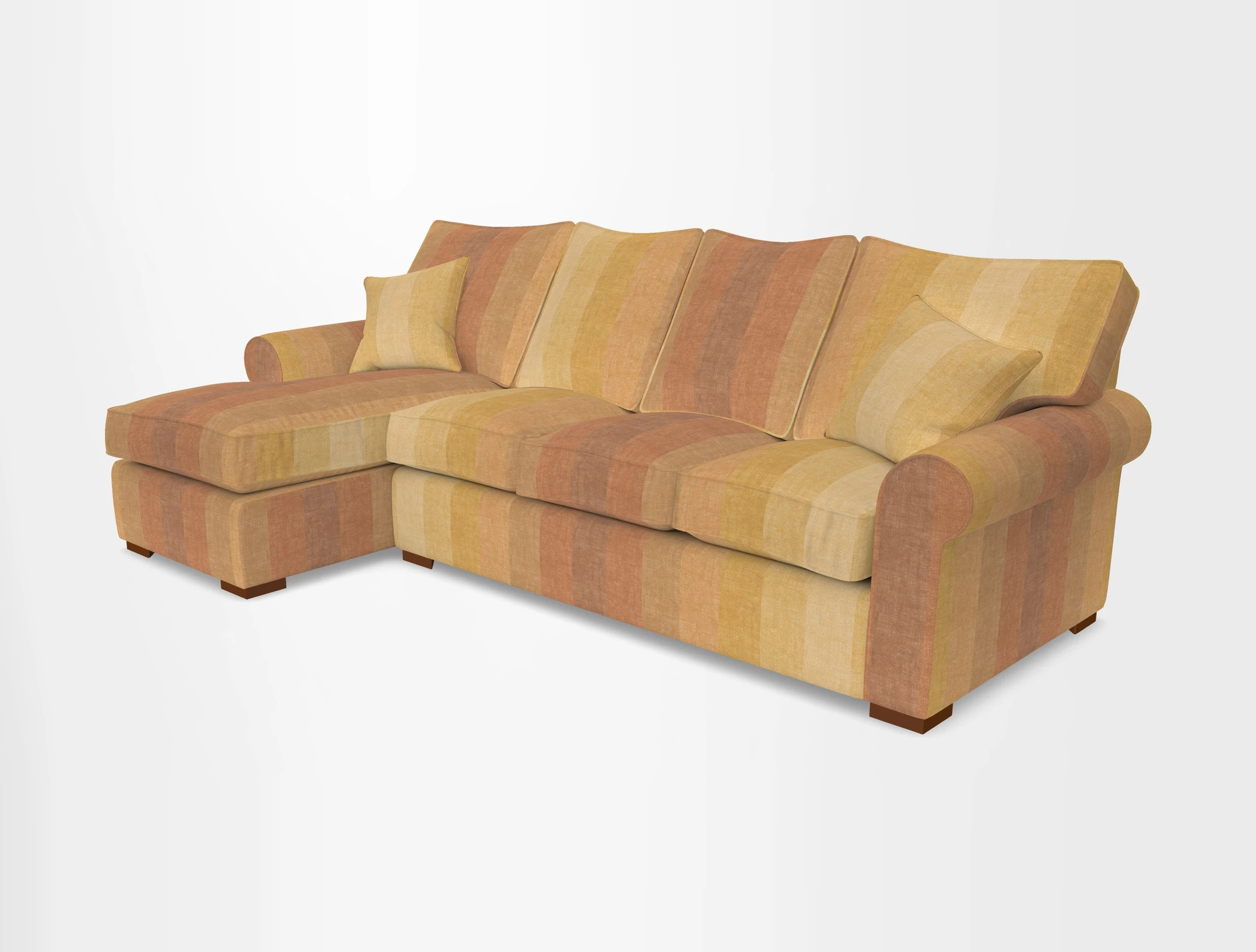 Upperton Chaise LHF in Two Tone Plain Biscuit - Loose cover option available