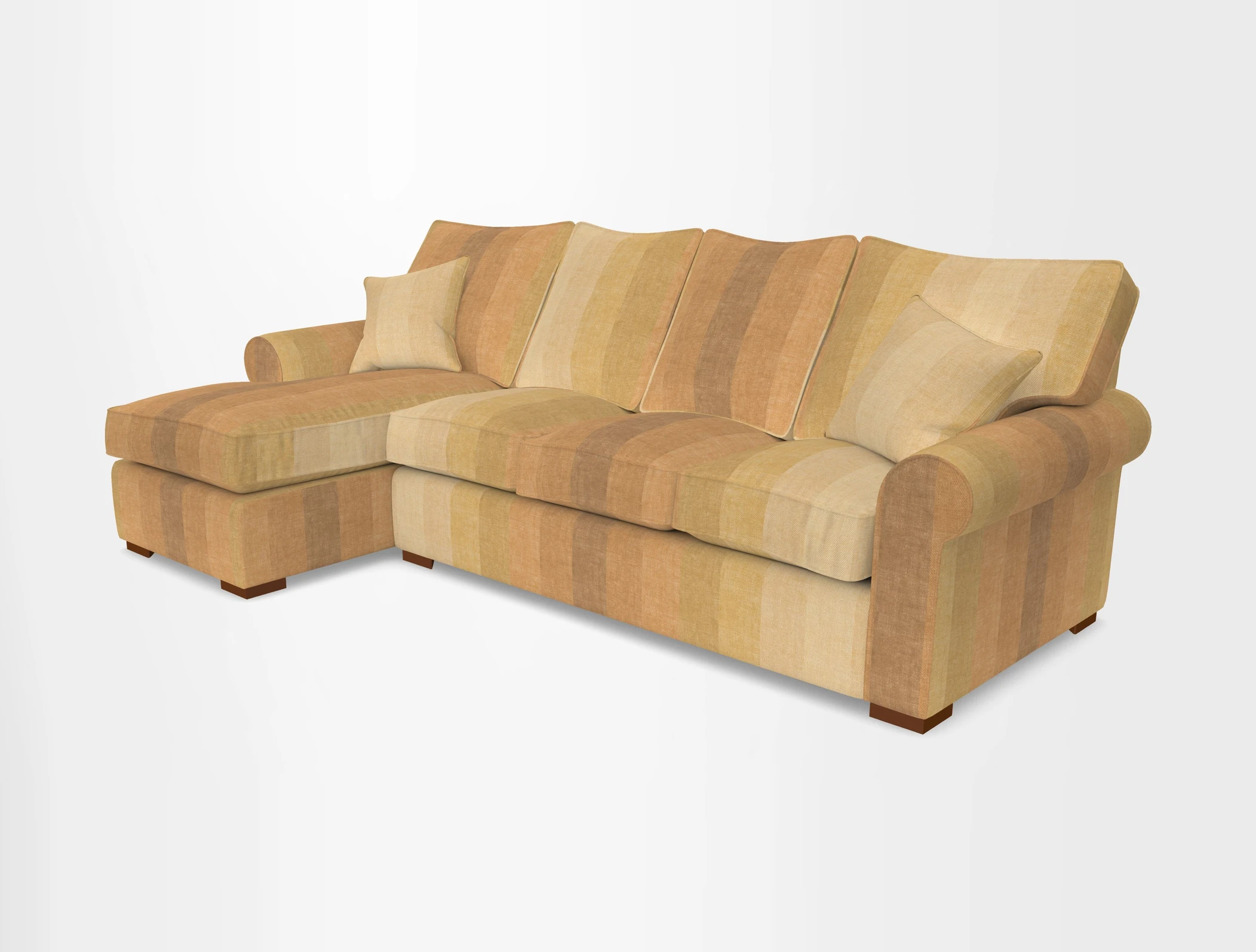 Upperton Chaise LHF in Two Tone Plain Biscuit - Loose cover option available