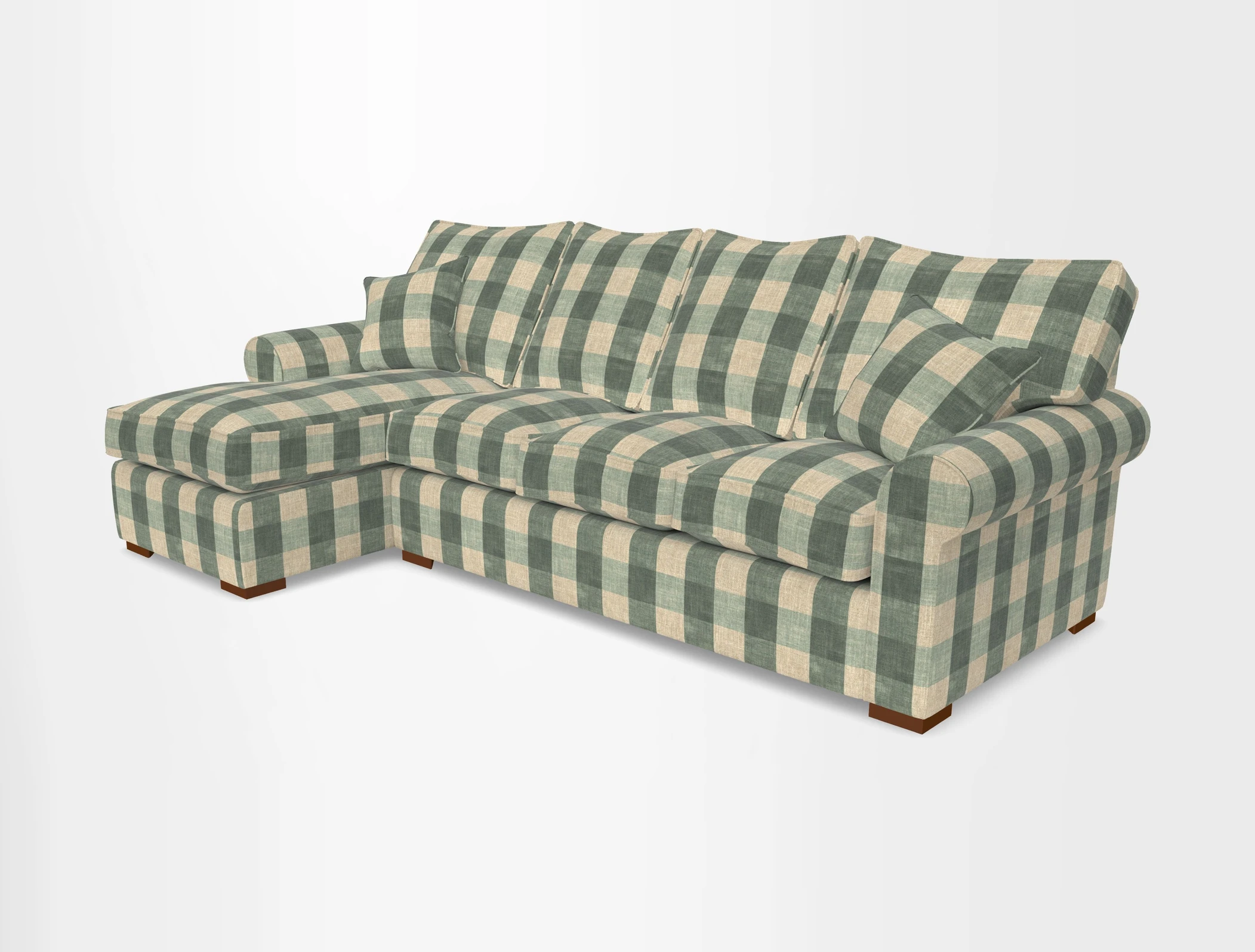 Upperton Chaise LHF in Two Tone Plain Biscuit - Loose cover option available