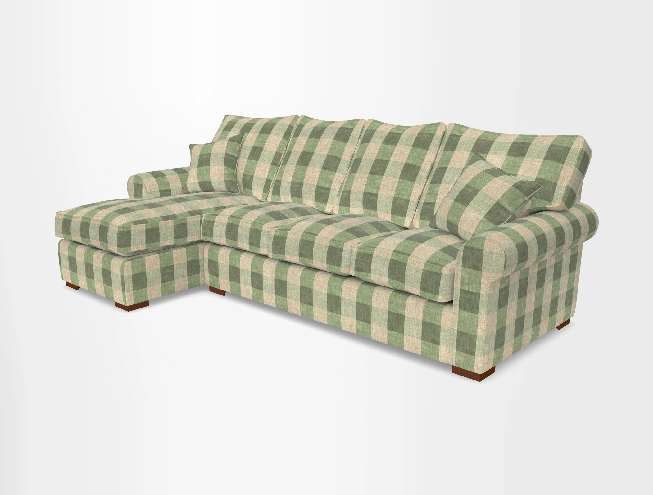 Upperton Chaise LHF in Two Tone Plain Biscuit - Loose cover option available