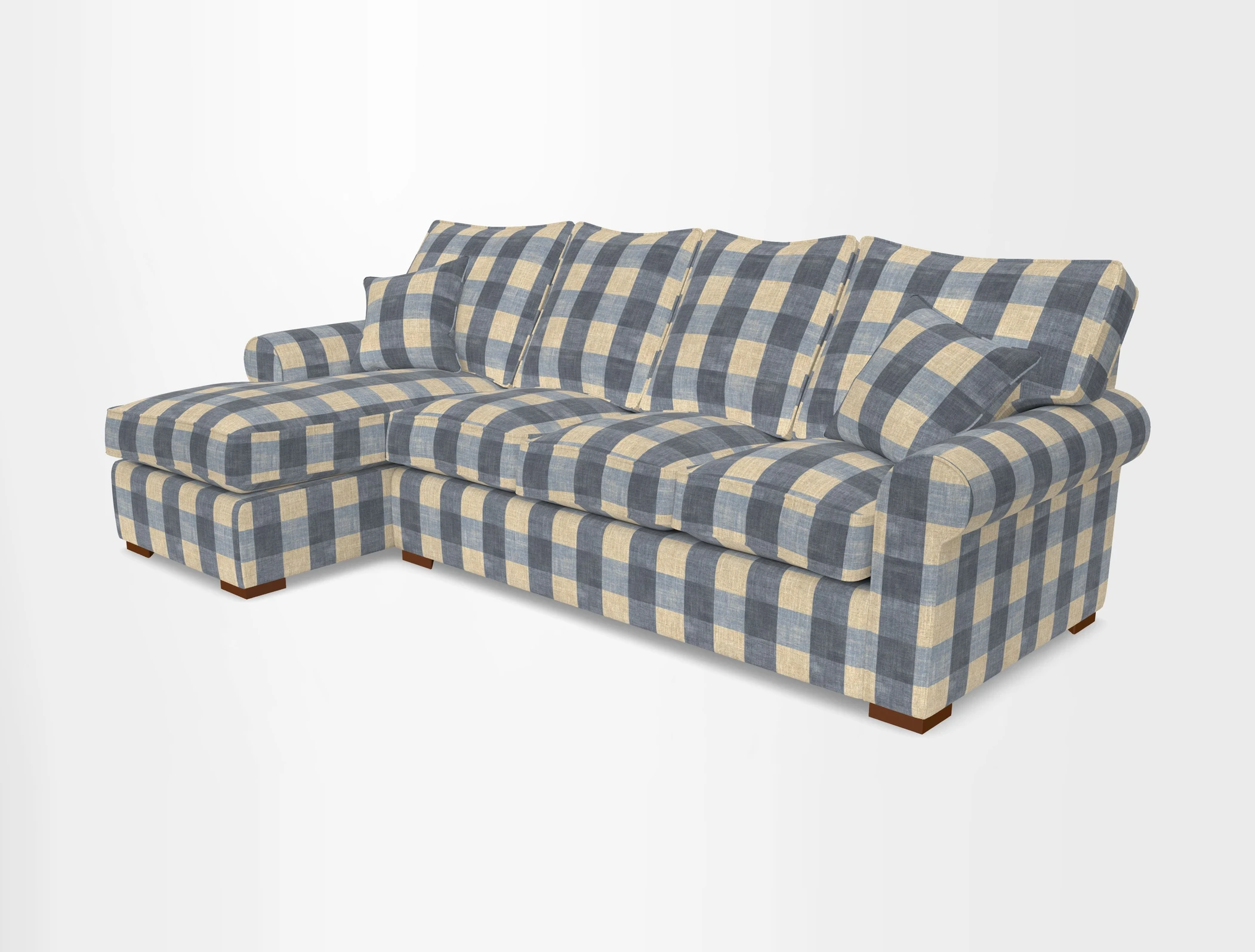 Upperton Chaise LHF in Two Tone Plain Biscuit - Loose cover option available