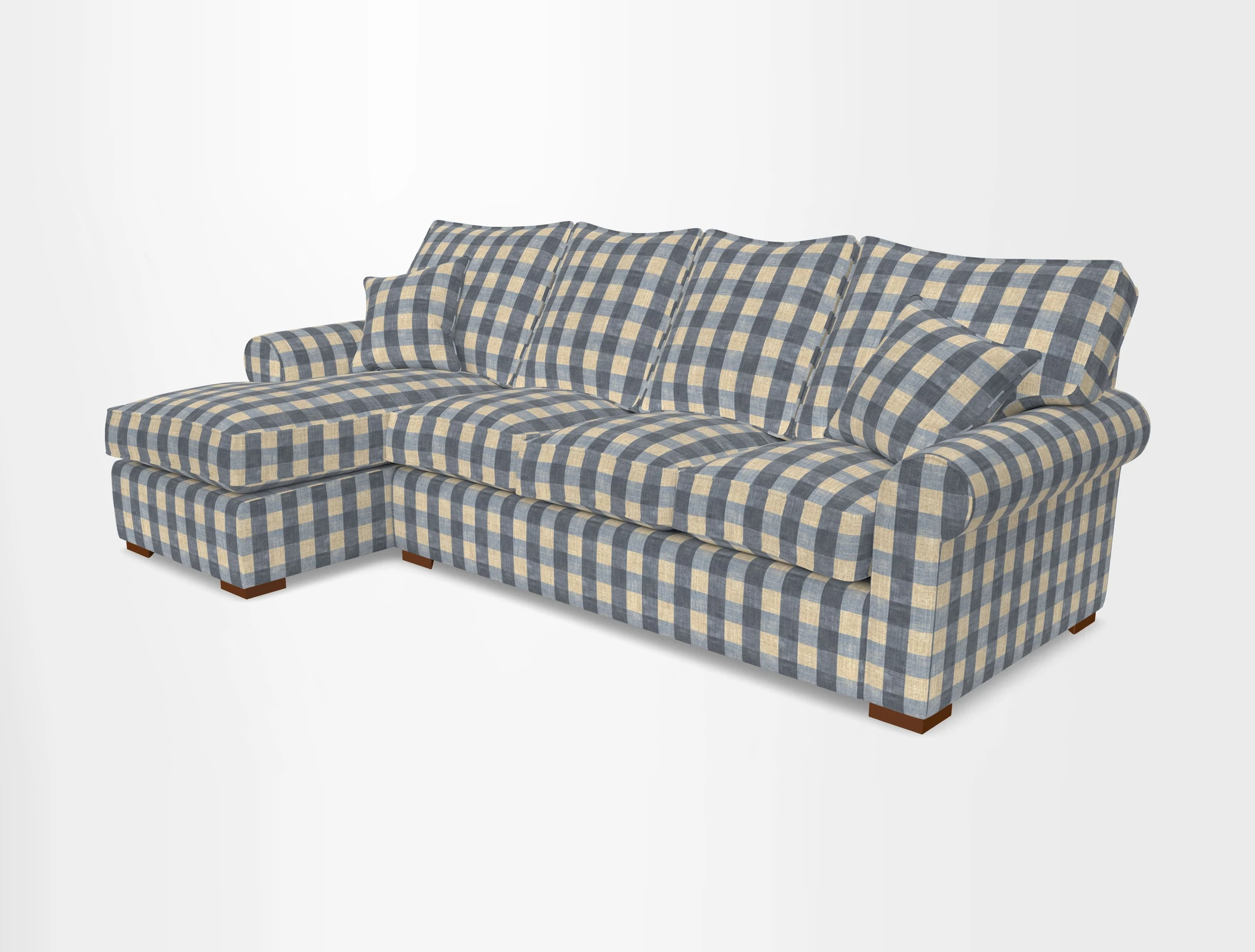 Upperton Chaise LHF in Two Tone Plain Biscuit - Loose cover option available