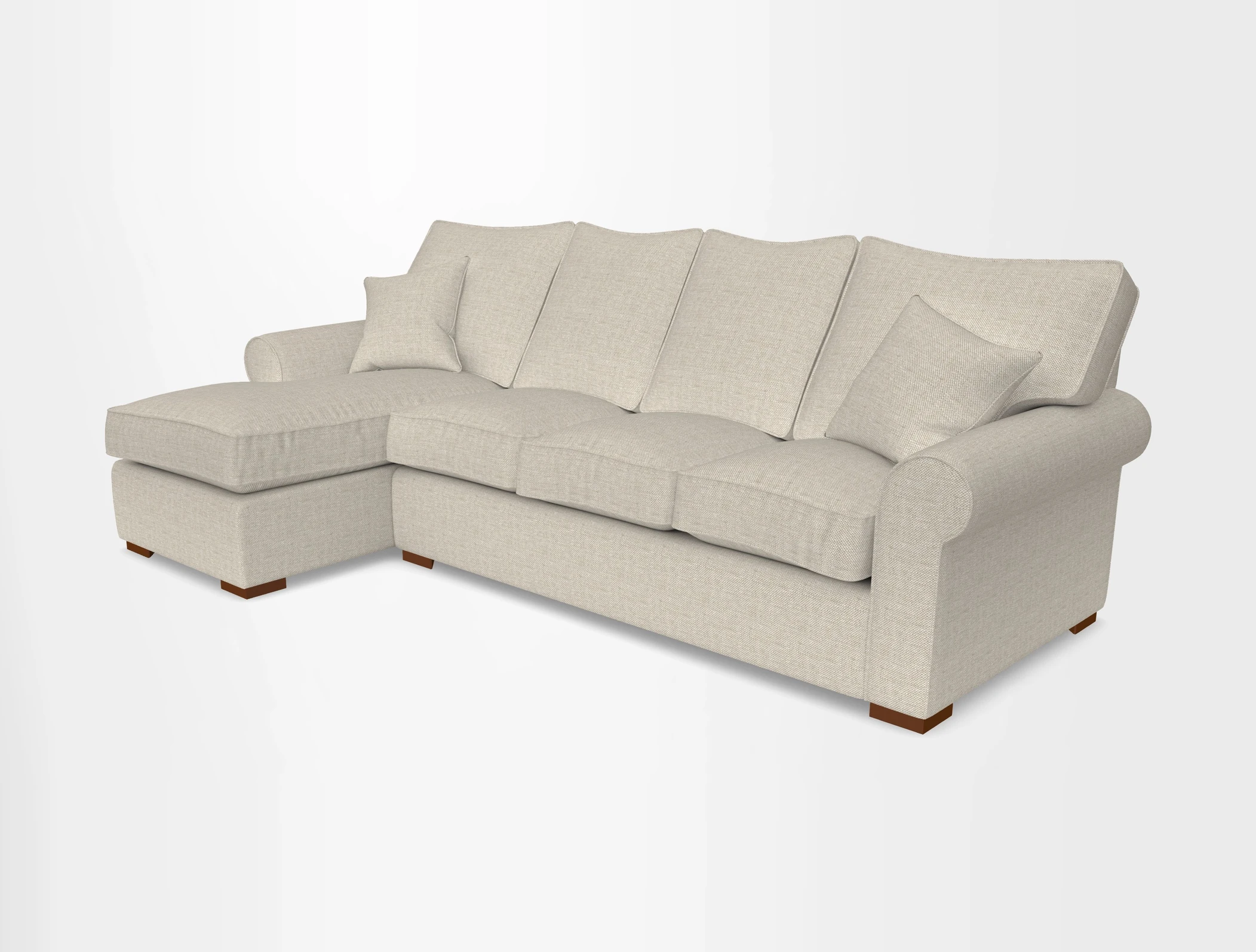 Upperton Chaise LHF in Two Tone Plain Biscuit - Loose cover option available