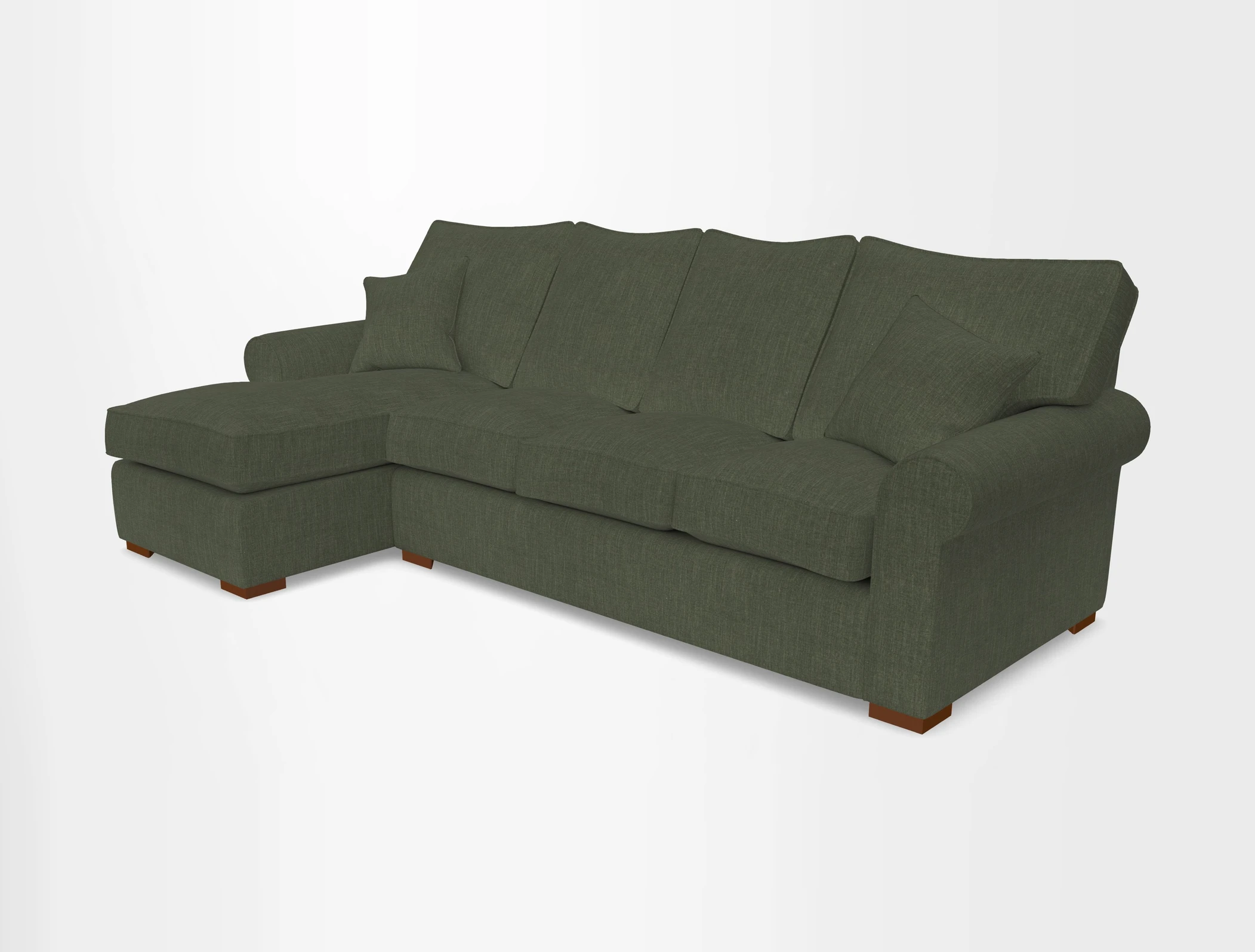 Upperton Chaise LHF in Two Tone Plain Biscuit - Loose cover option available