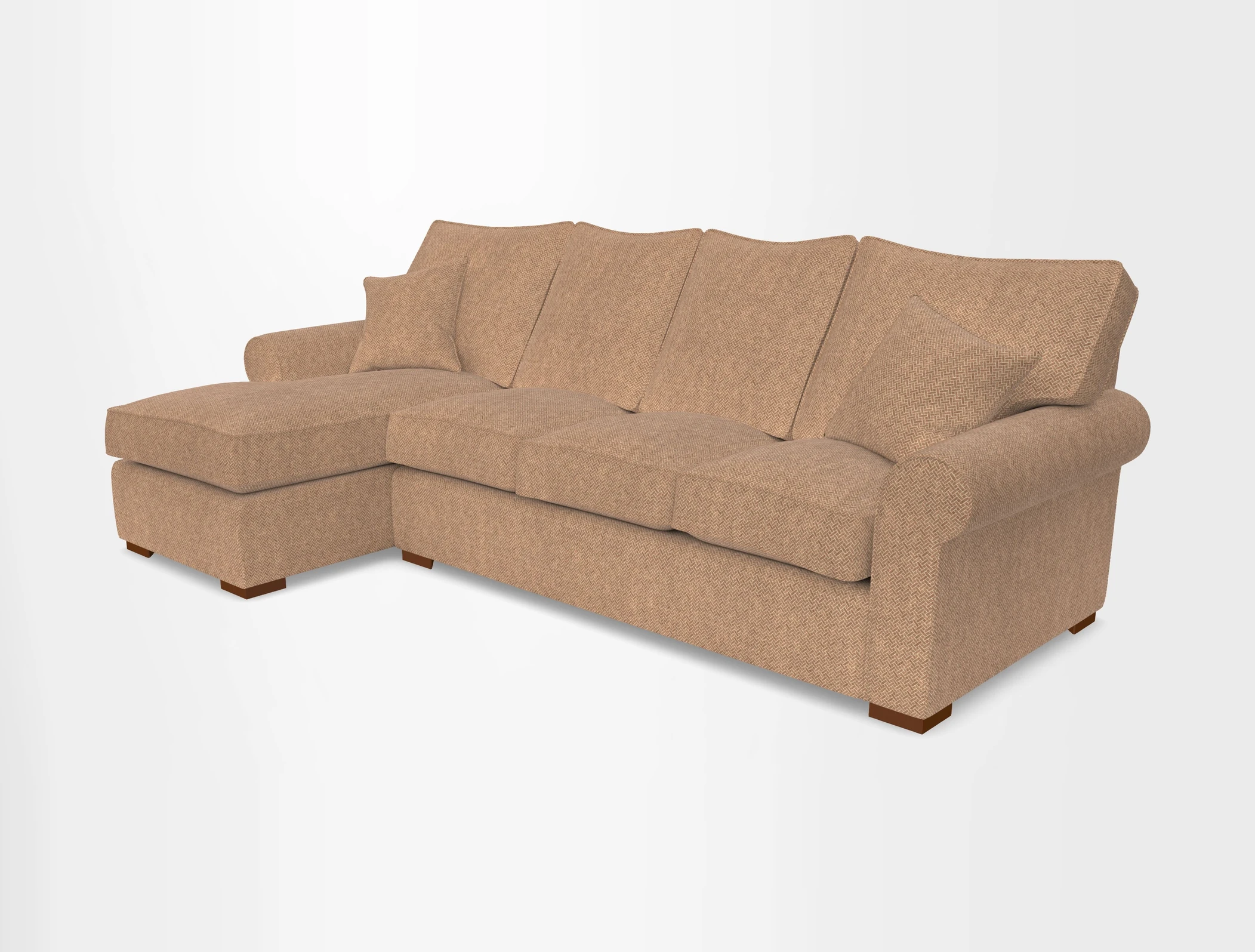 Upperton Chaise LHF in Two Tone Plain Biscuit - Loose cover option available