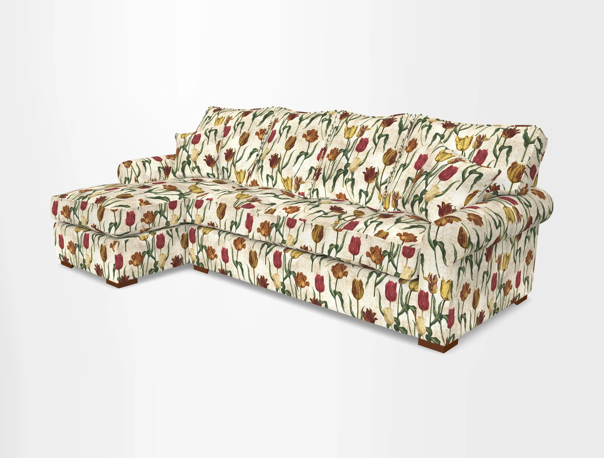 Upperton Chaise LHF in Two Tone Plain Biscuit - Loose cover option available