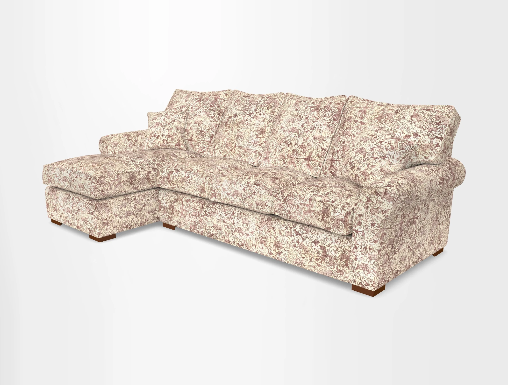 Upperton Chaise LHF in Two Tone Plain Biscuit - Loose cover option available