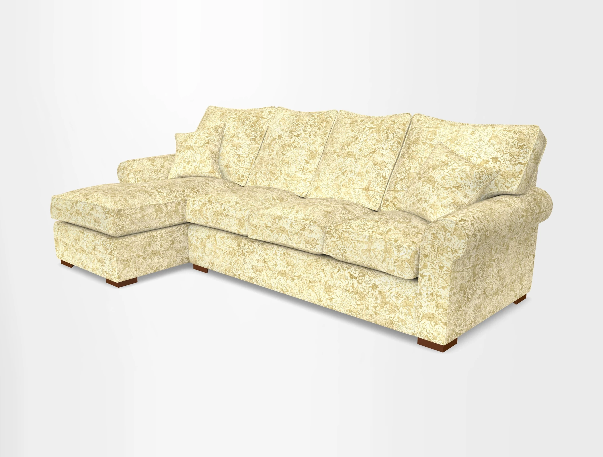 Upperton Chaise LHF in Two Tone Plain Biscuit - Loose cover option available