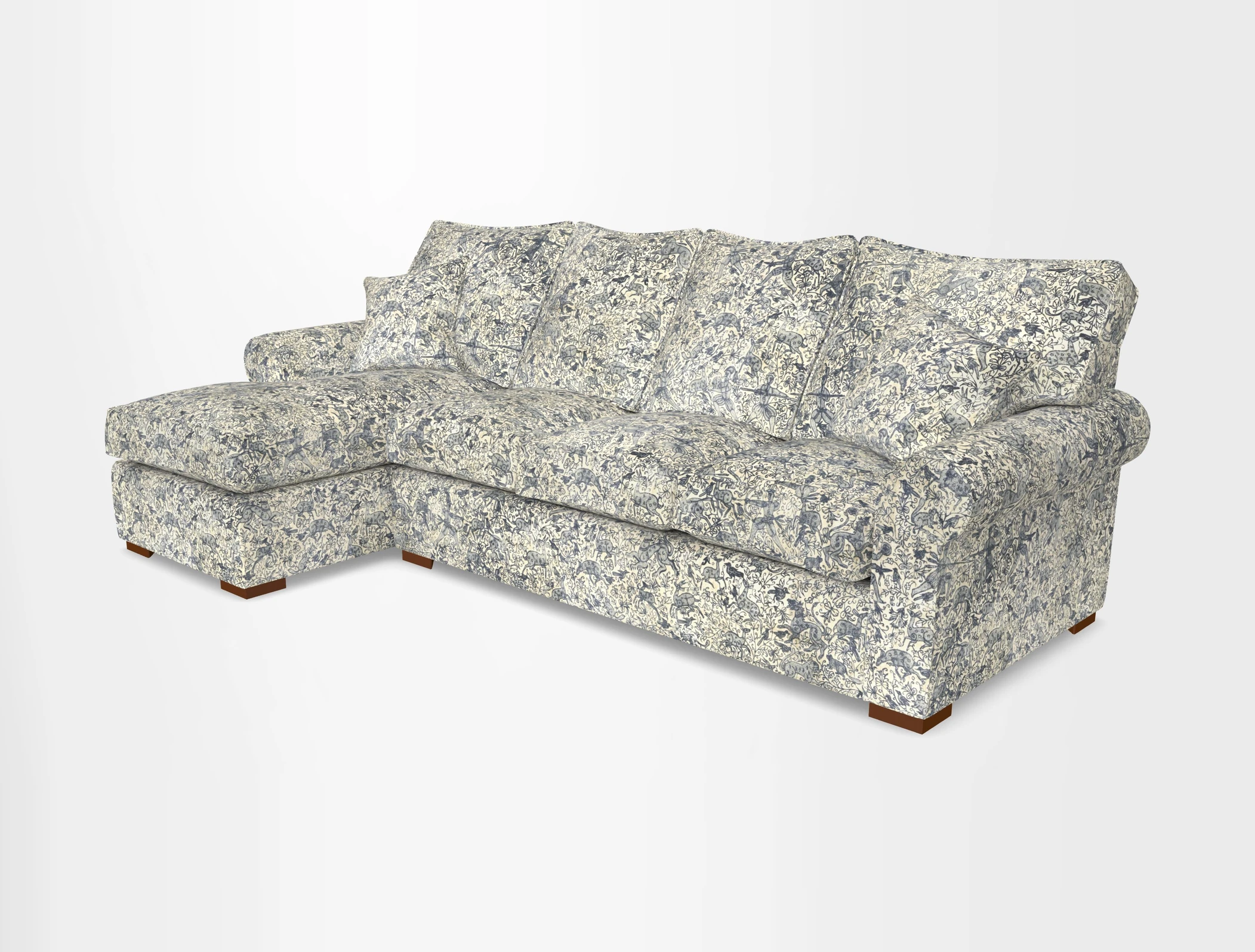Upperton Chaise LHF in Two Tone Plain Biscuit - Loose cover option available