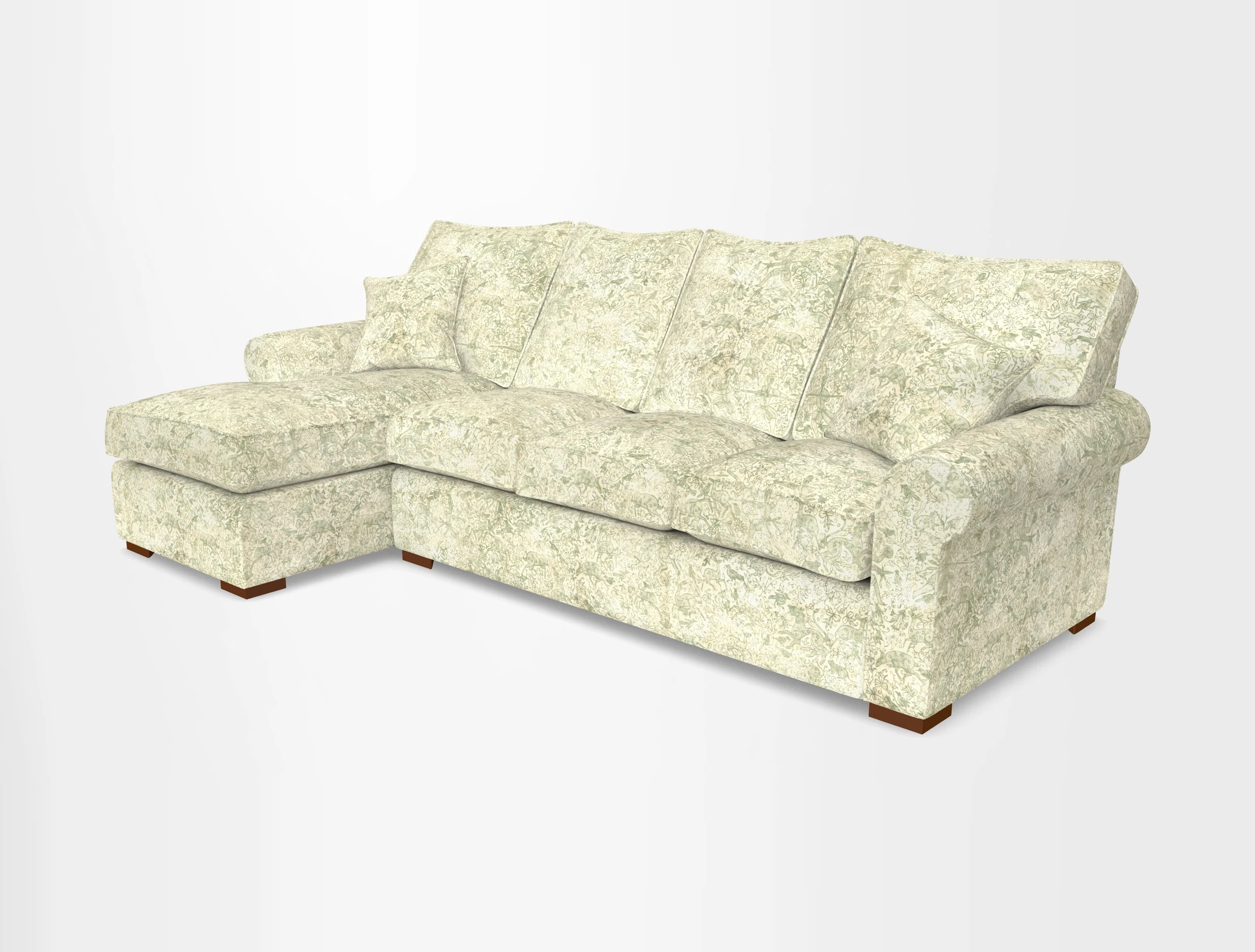 Upperton Chaise LHF in Two Tone Plain Biscuit - Loose cover option available