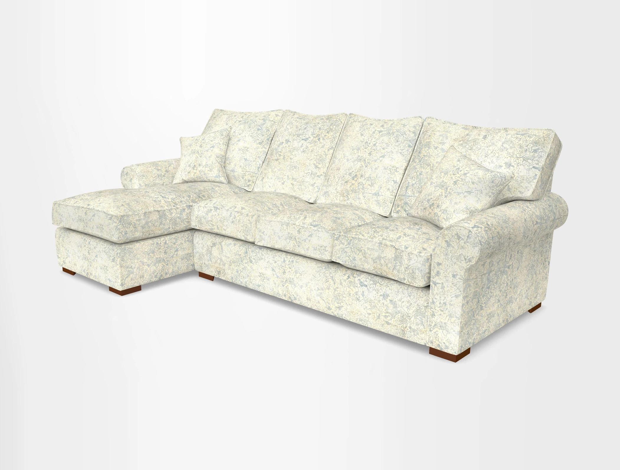 Upperton Chaise LHF in Two Tone Plain Biscuit - Loose cover option available