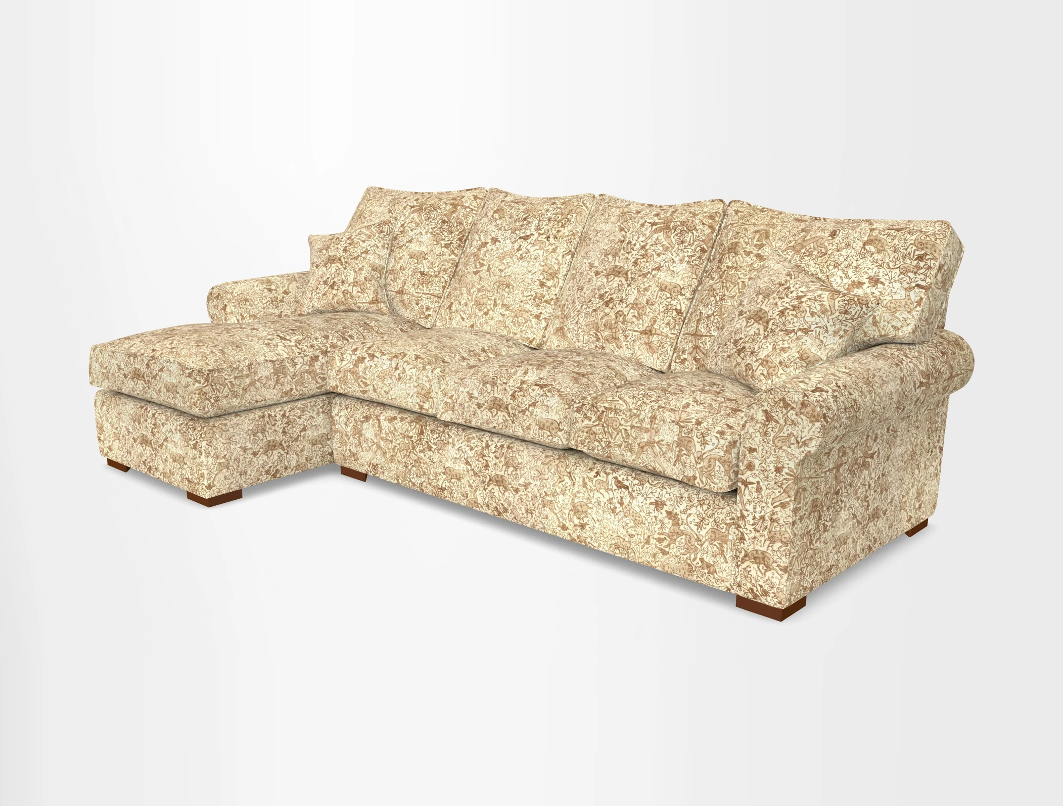 Upperton Chaise LHF in Two Tone Plain Biscuit - Loose cover option available