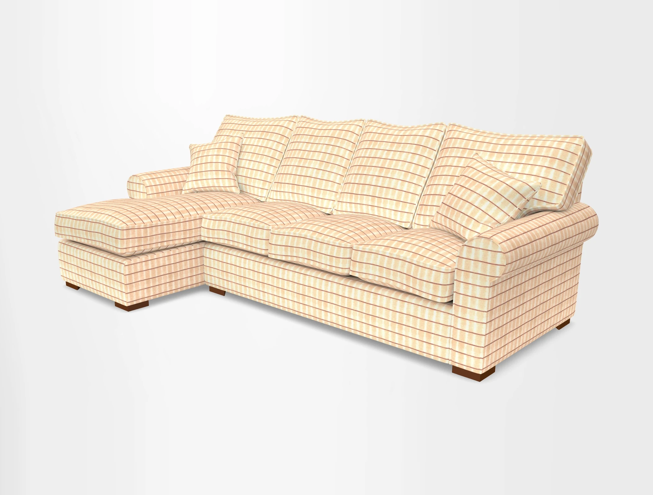 Upperton Chaise LHF in Two Tone Plain Biscuit - Loose cover option available