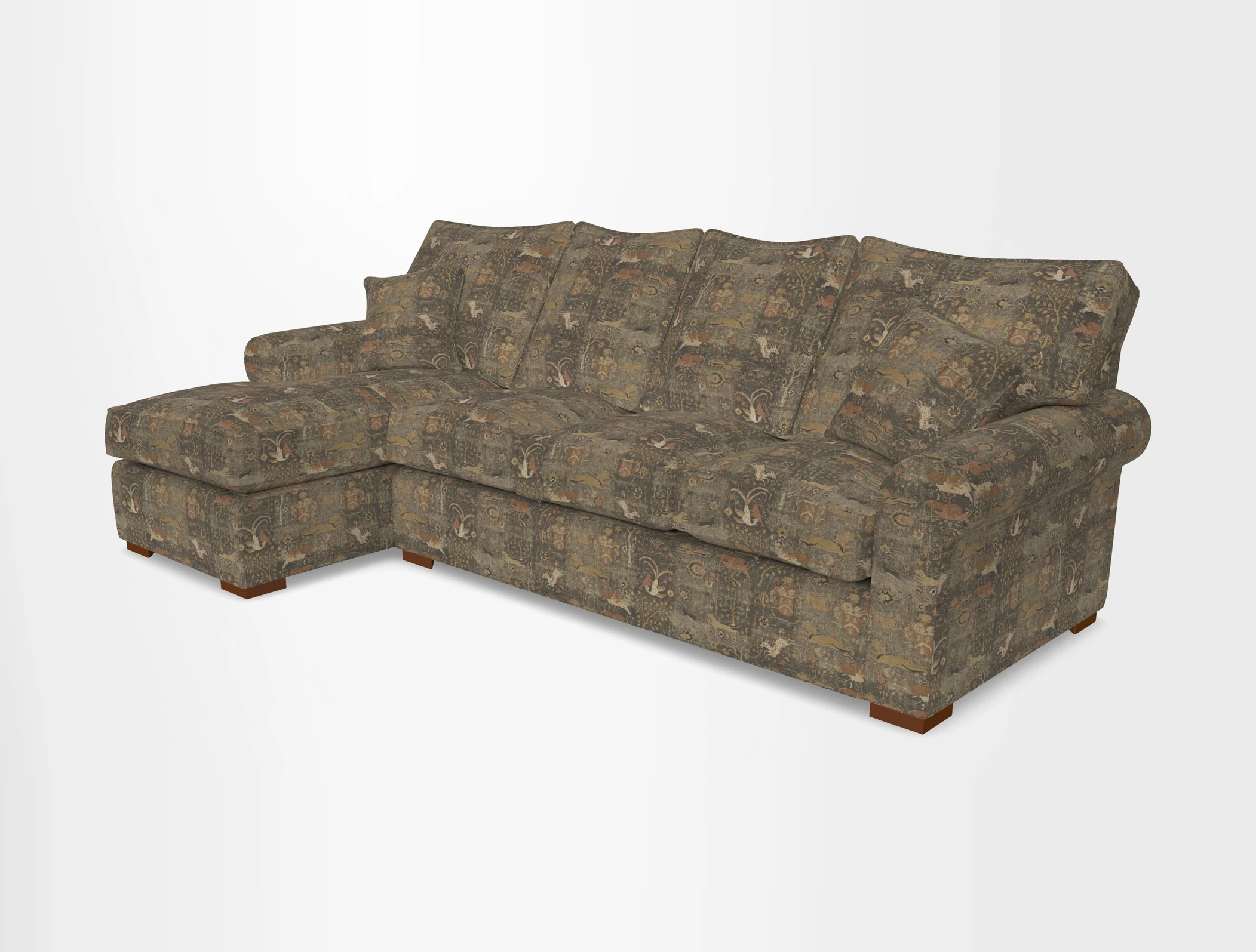 Upperton Chaise LHF in Two Tone Plain Biscuit - Loose cover option available
