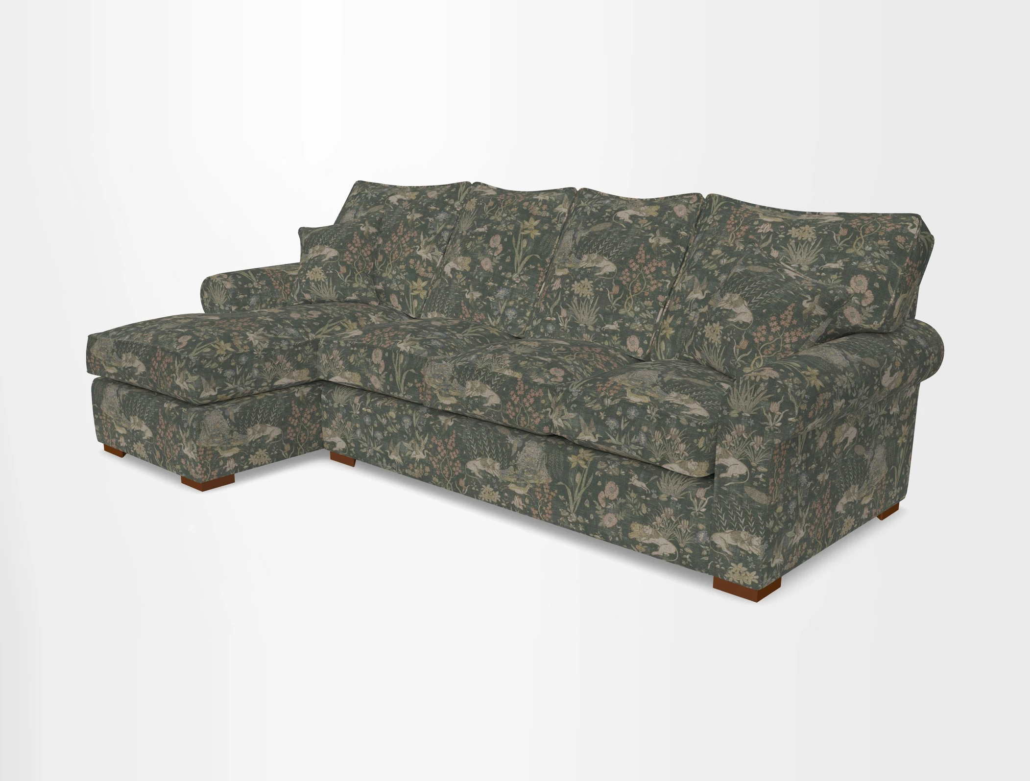 Upperton Chaise LHF in Two Tone Plain Biscuit - Loose cover option available