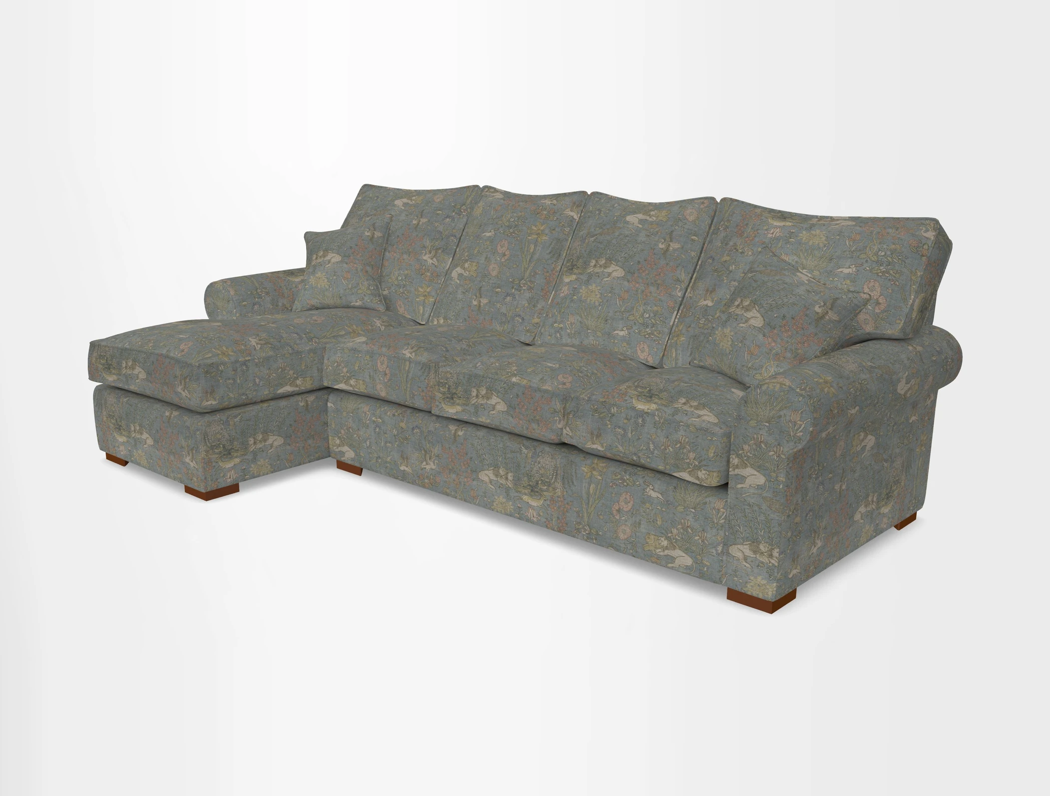 Upperton Chaise LHF in Two Tone Plain Biscuit - Loose cover option available