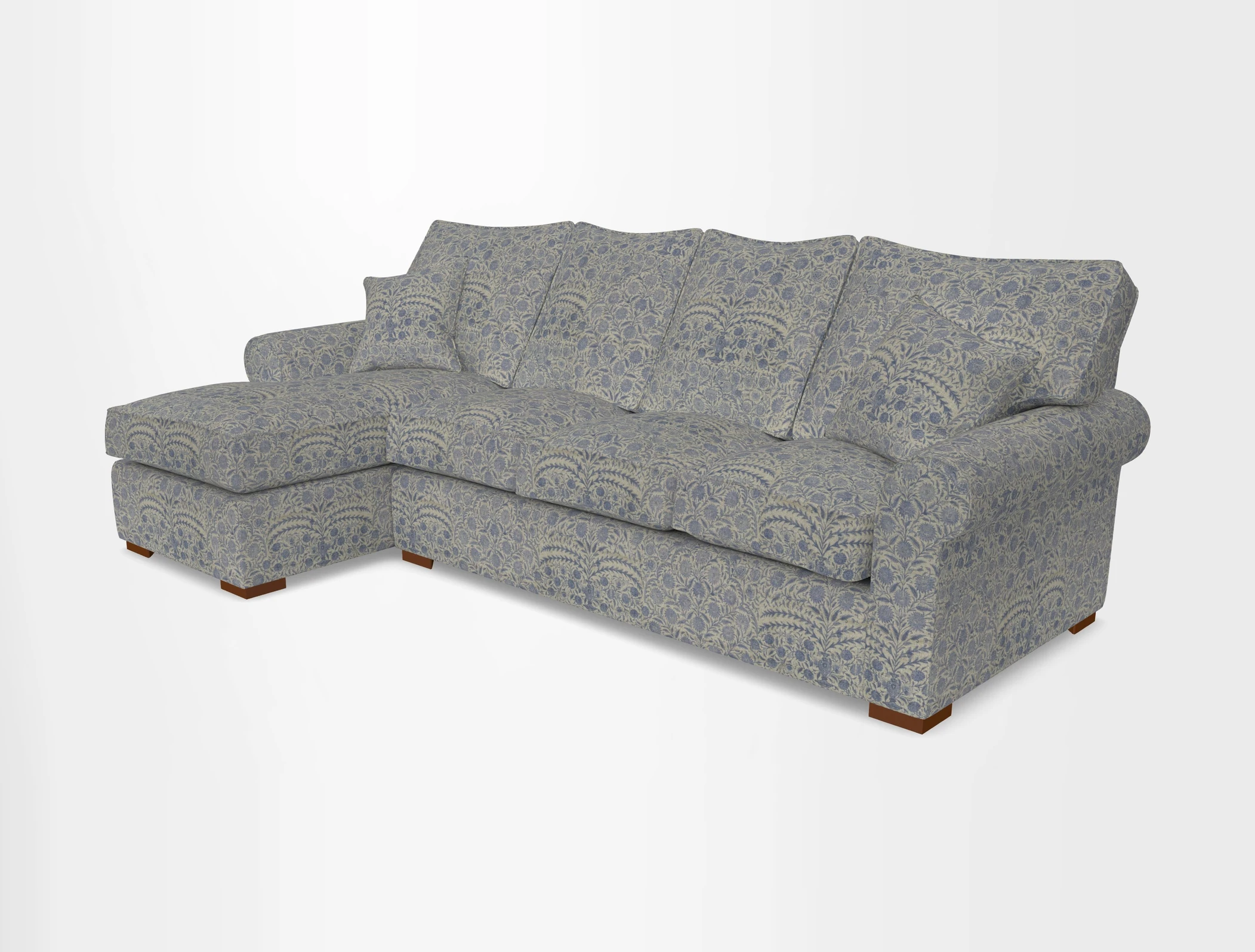 Upperton Chaise LHF in Two Tone Plain Biscuit - Loose cover option available