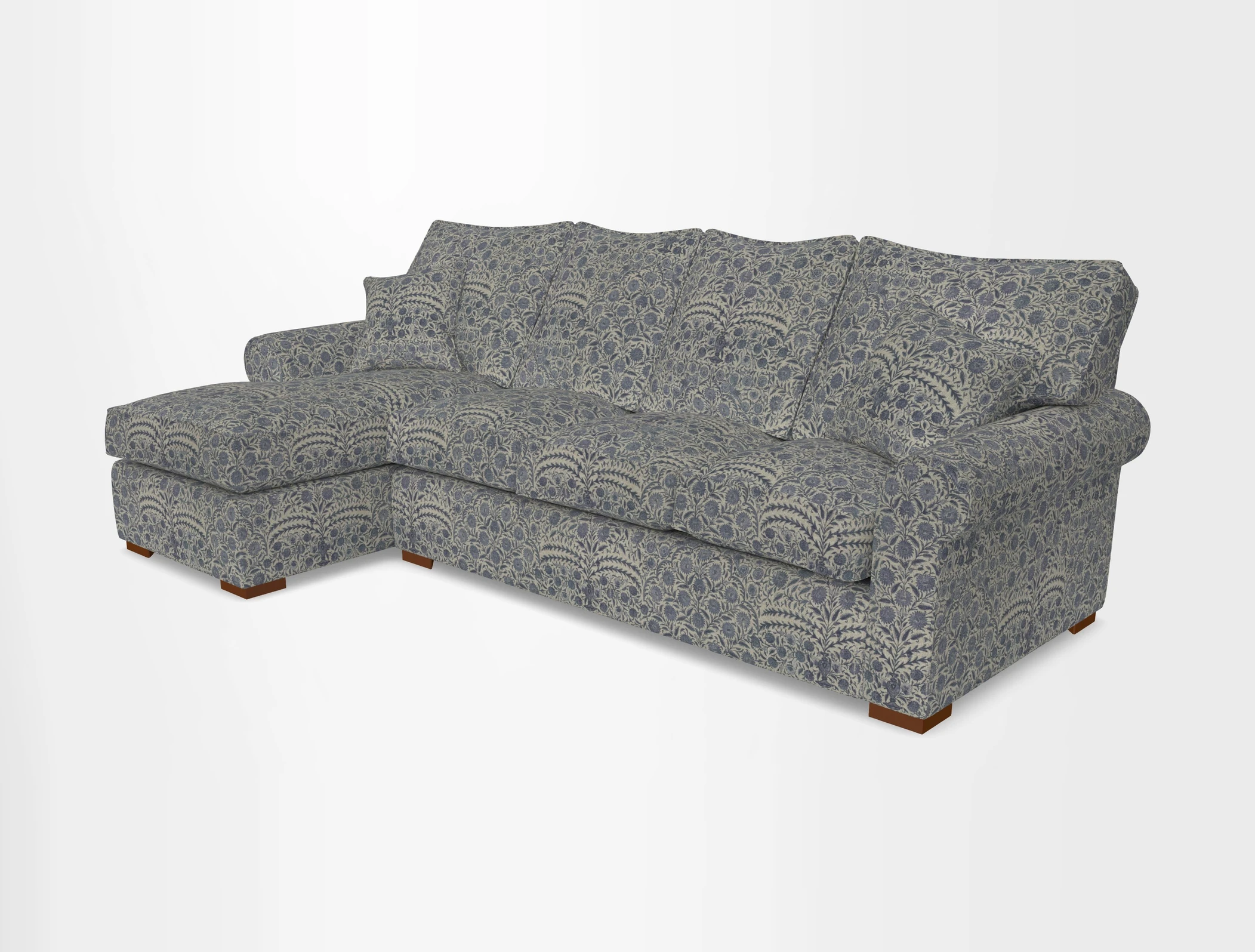 Upperton Chaise LHF in Two Tone Plain Biscuit - Loose cover option available