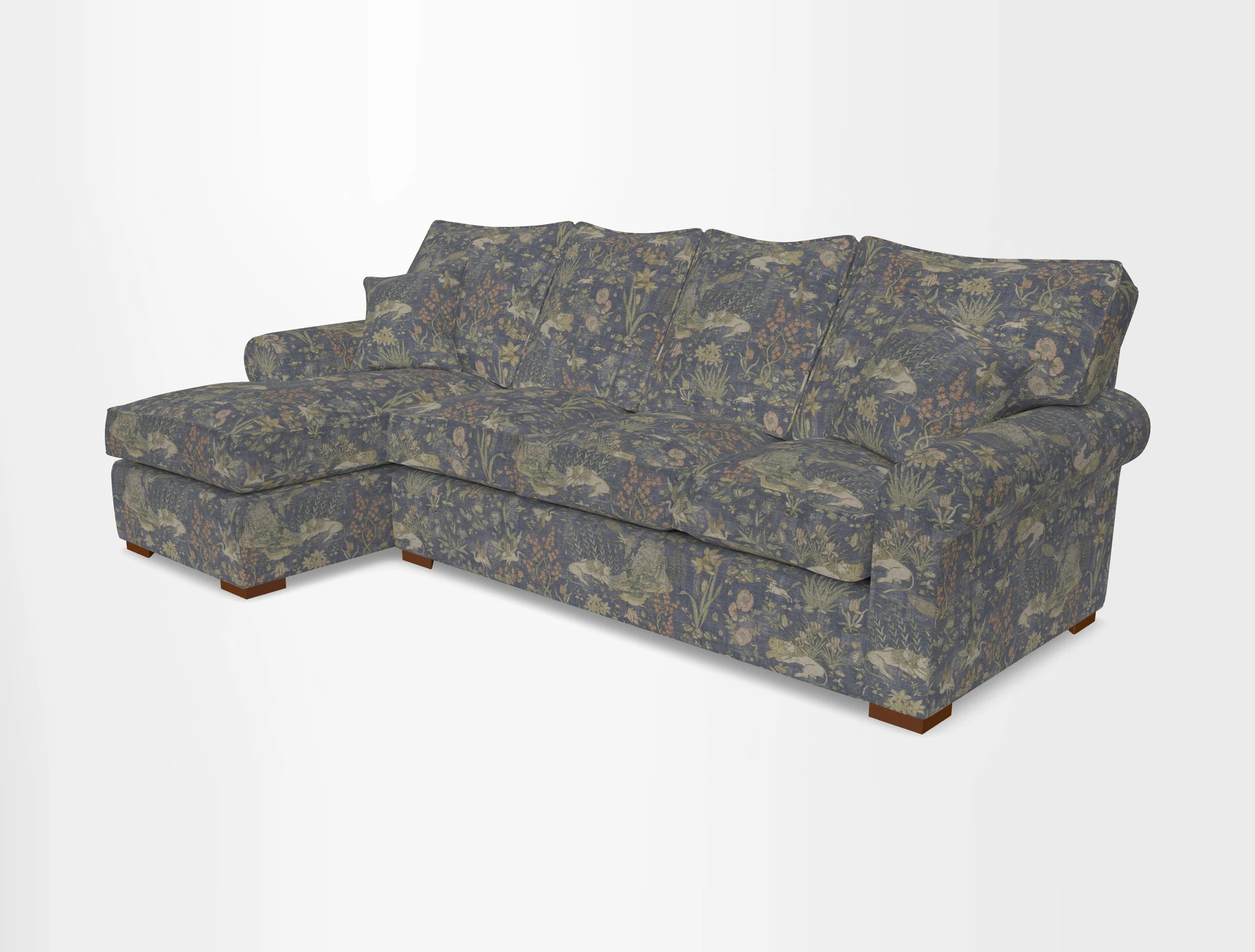 Upperton Chaise LHF in Two Tone Plain Biscuit - Loose cover option available