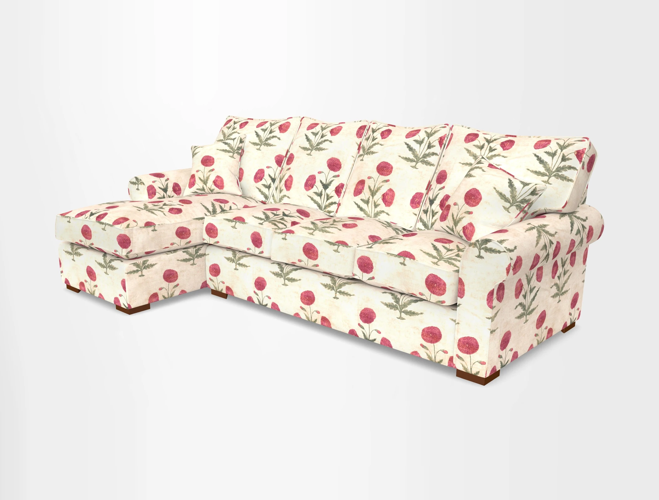 Upperton Chaise LHF in Two Tone Plain Biscuit - Loose cover option available
