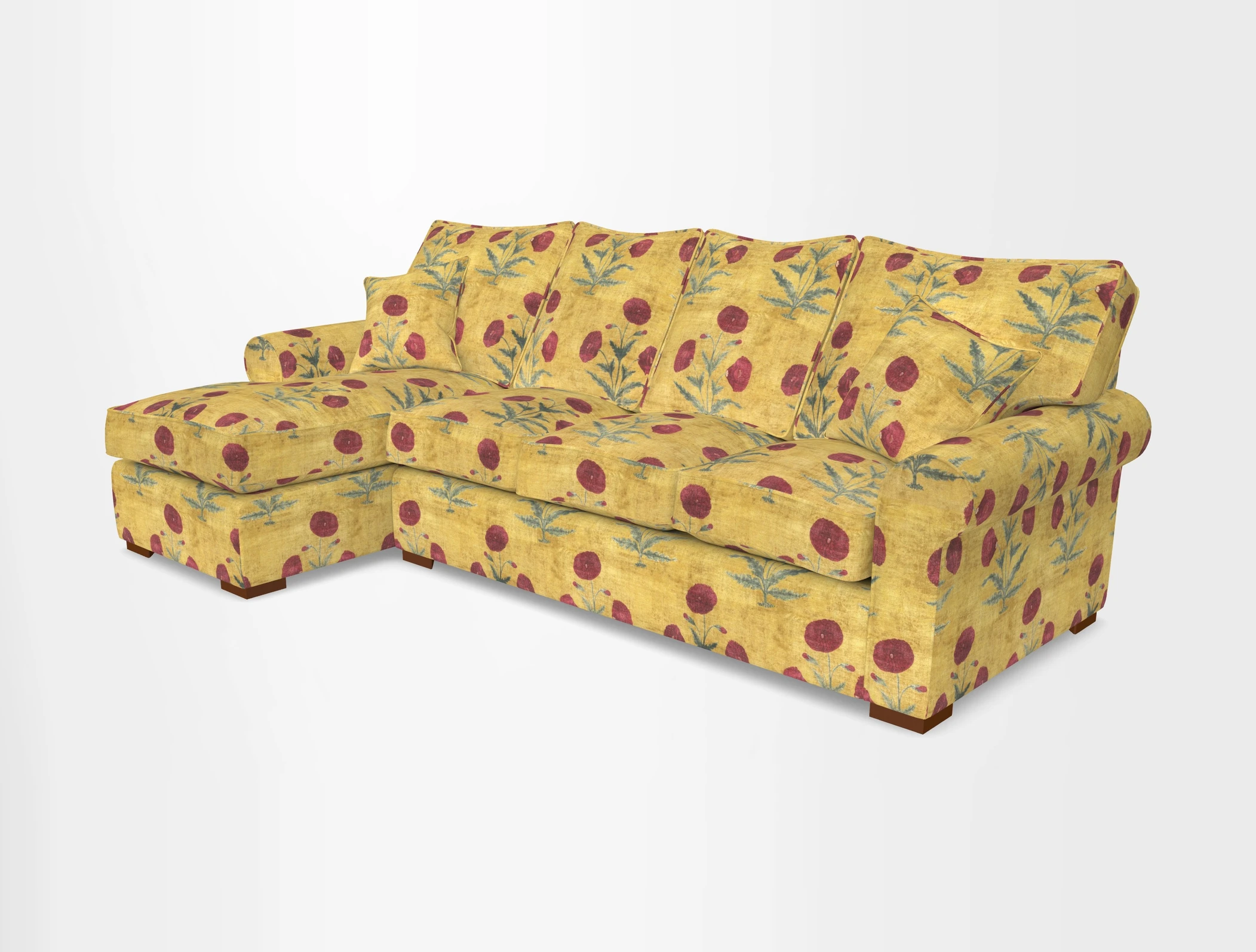 Upperton Chaise LHF in Two Tone Plain Biscuit - Loose cover option available