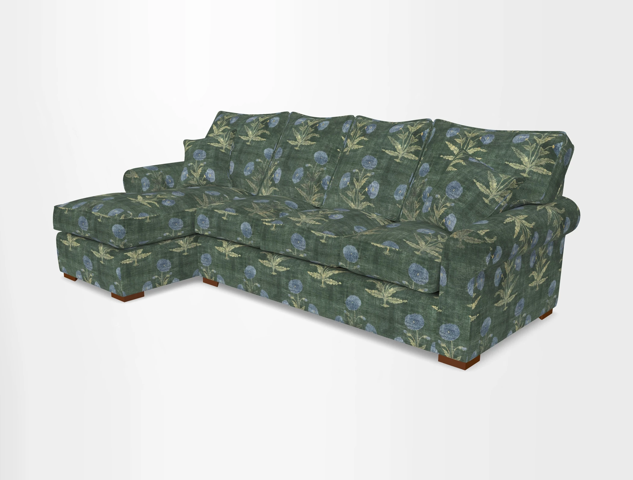 Upperton Chaise LHF in Two Tone Plain Biscuit - Loose cover option available