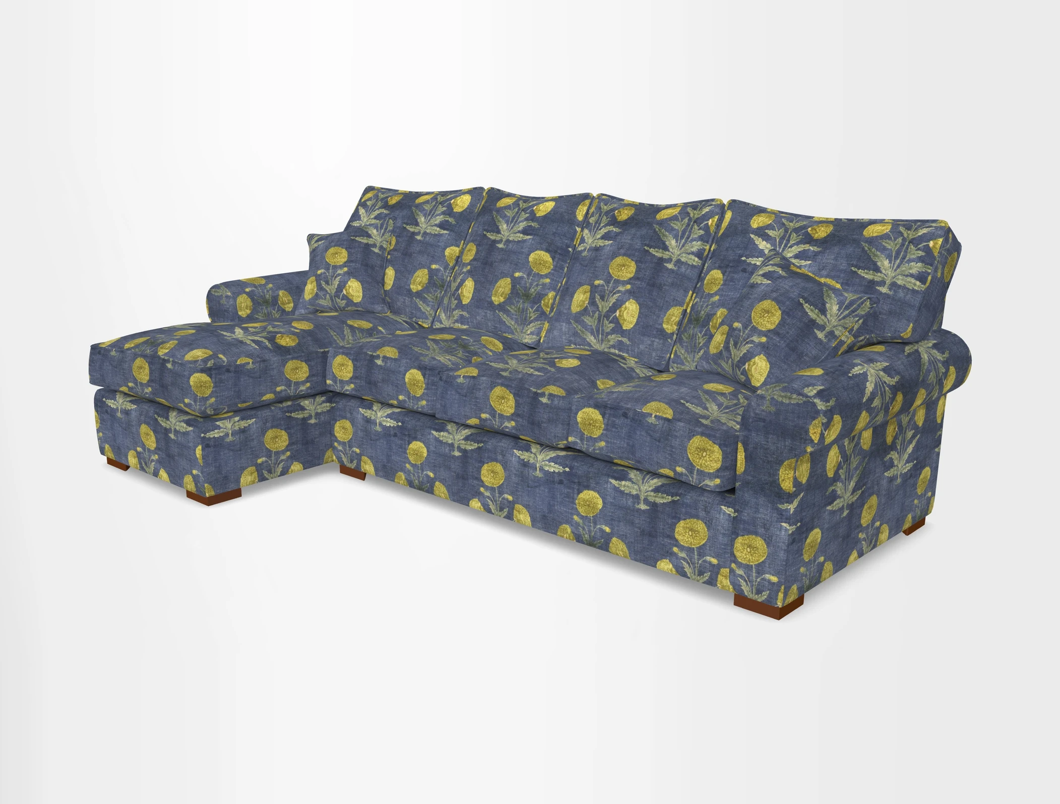 Upperton Chaise LHF in Two Tone Plain Biscuit - Loose cover option available