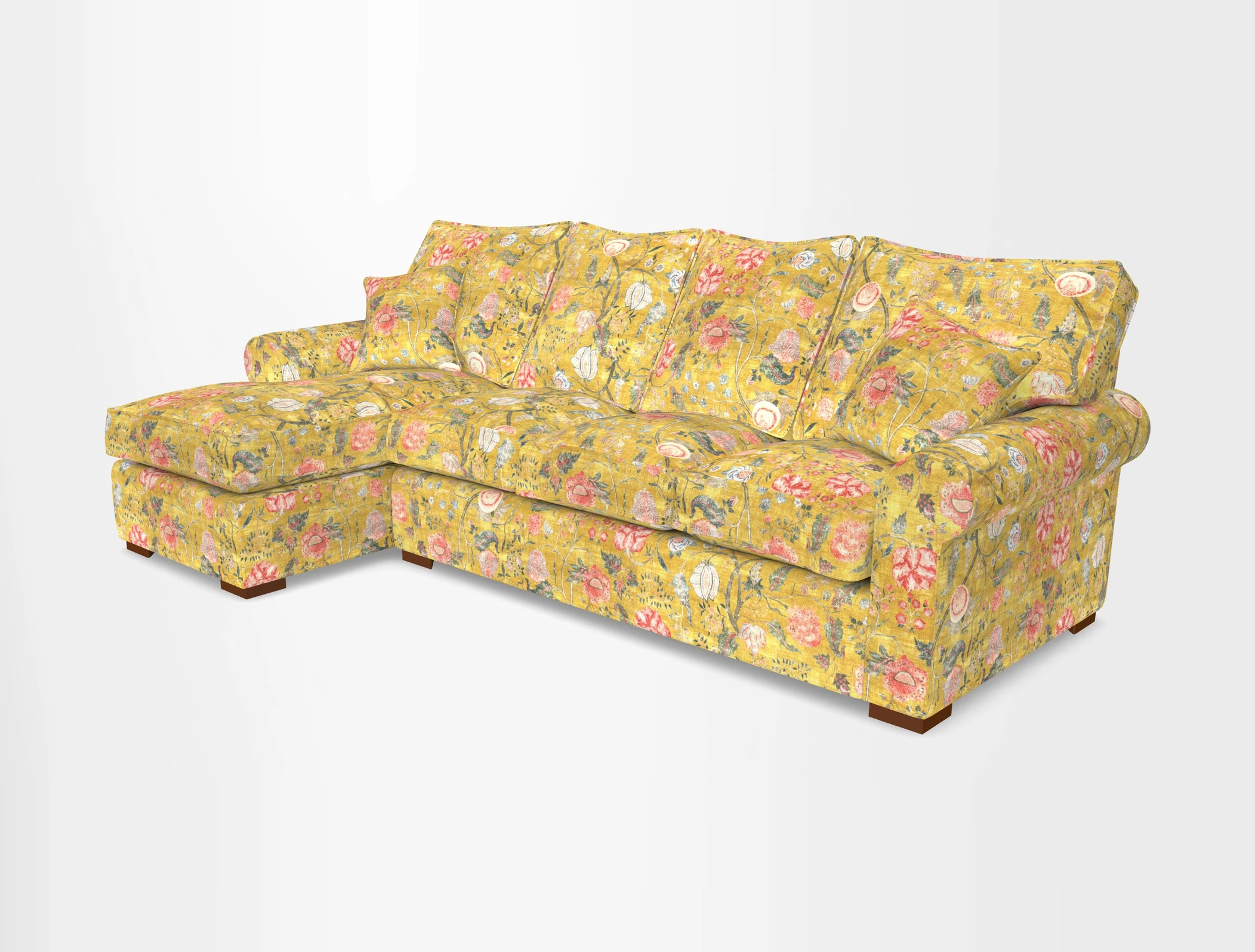 Upperton Chaise LHF in Two Tone Plain Biscuit - Loose cover option available