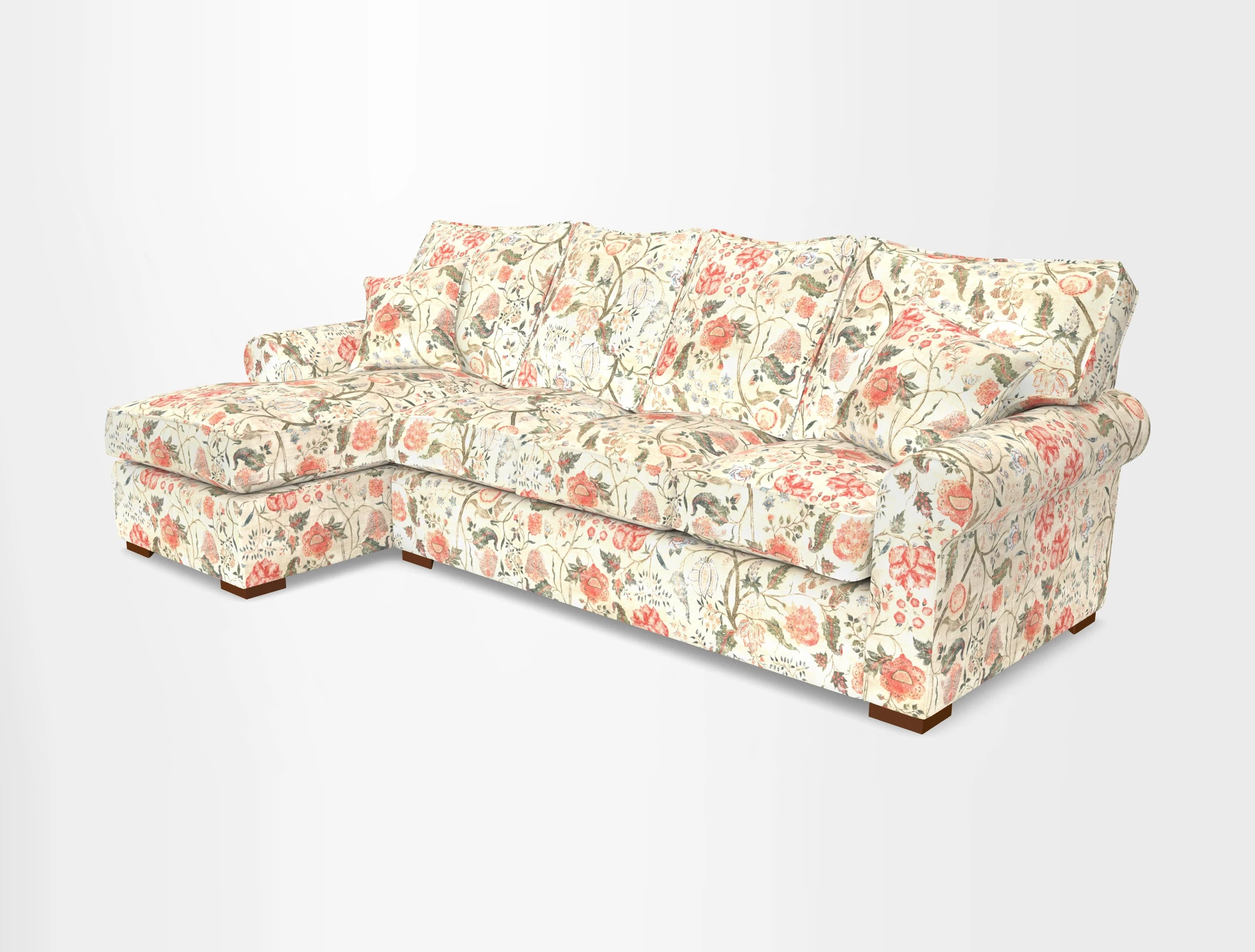 Upperton Chaise LHF in Two Tone Plain Biscuit - Loose cover option available