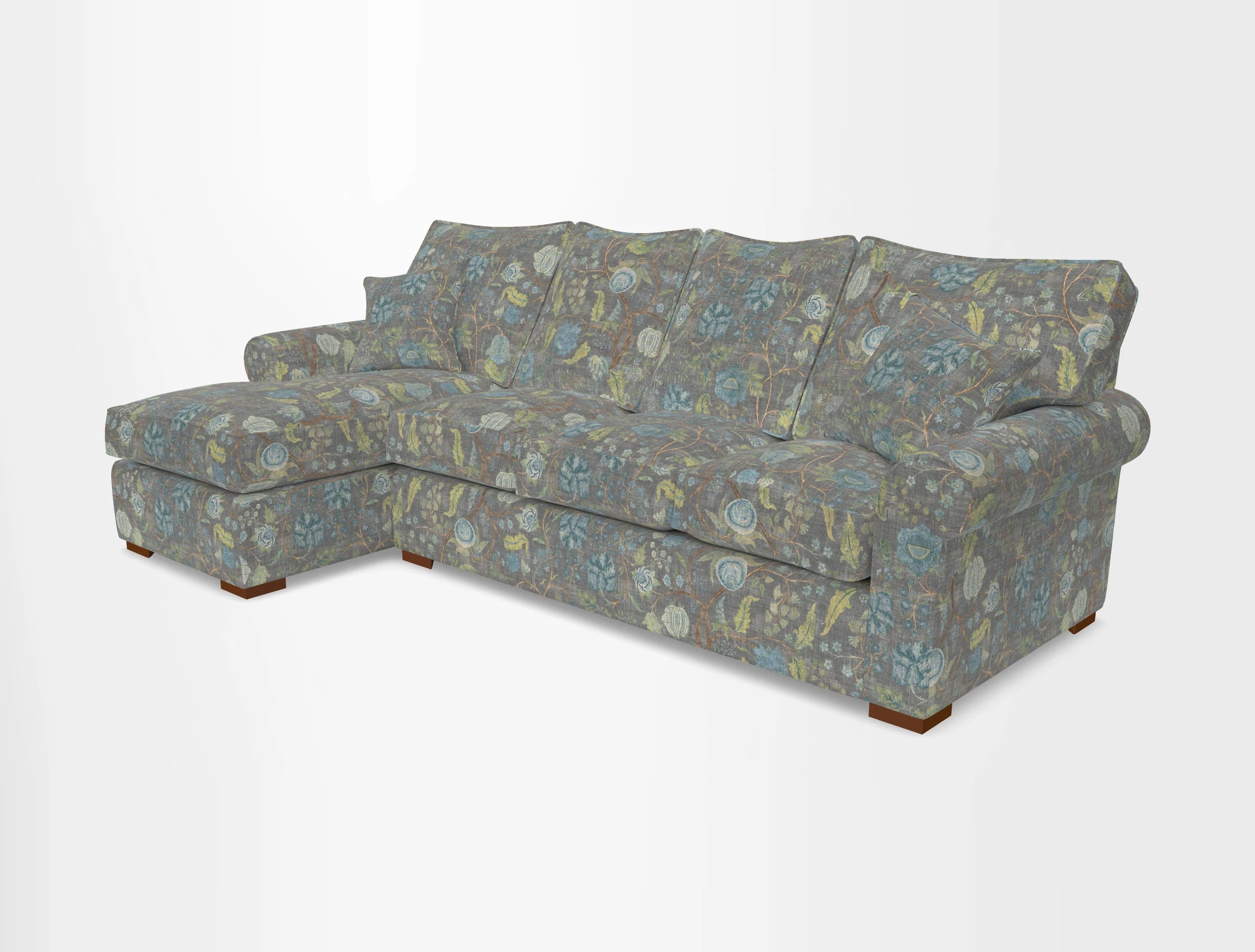 Upperton Chaise LHF in Two Tone Plain Biscuit - Loose cover option available