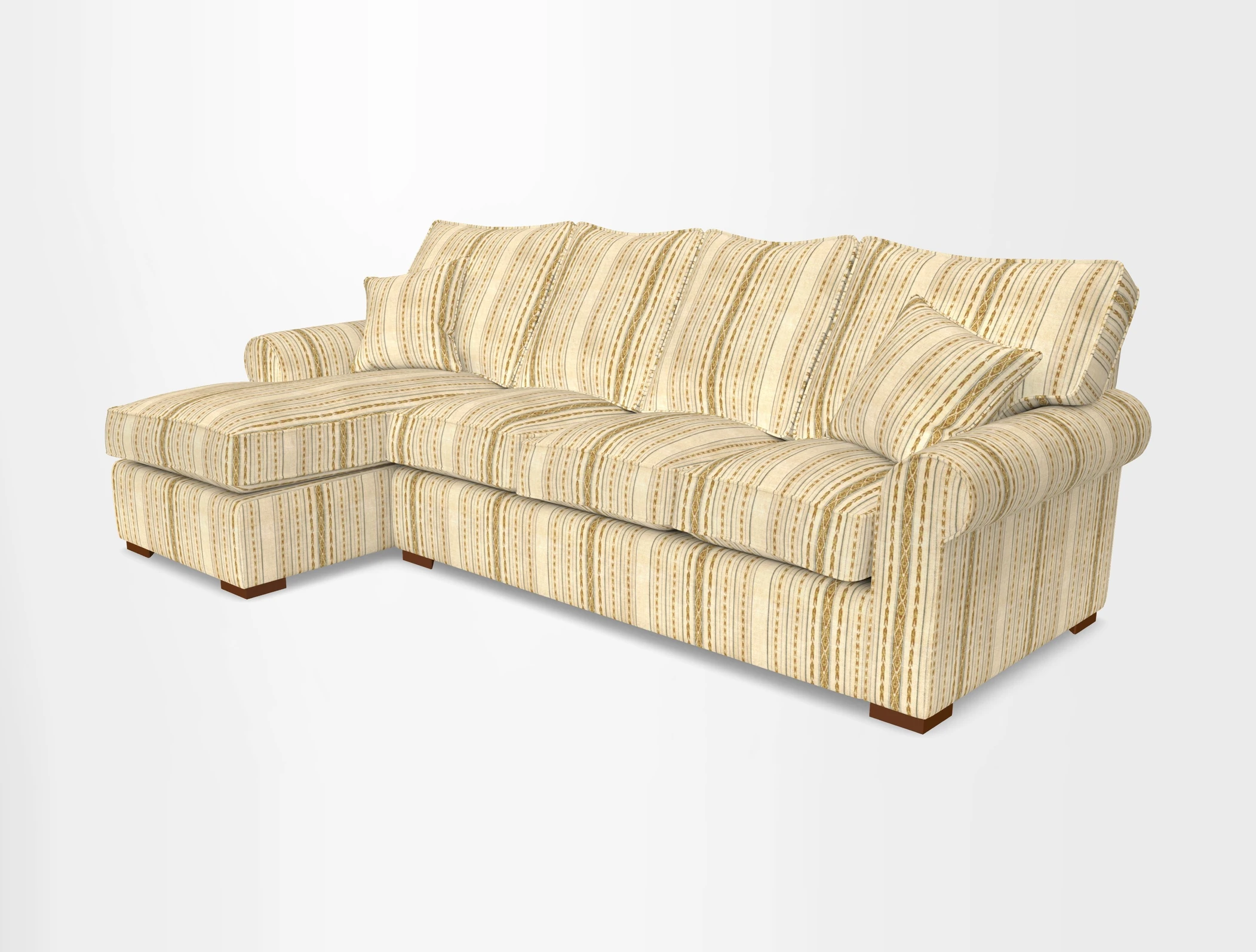 Upperton Chaise LHF in Two Tone Plain Biscuit - Loose cover option available