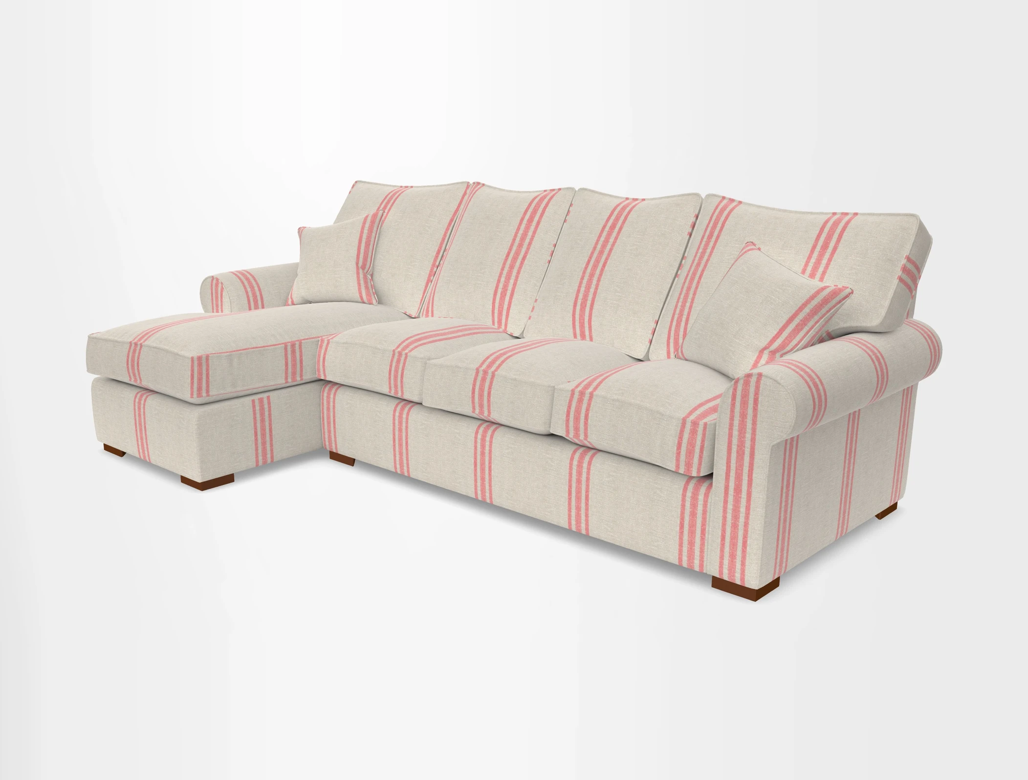 Upperton Chaise LHF in Two Tone Plain Biscuit - Loose cover option available