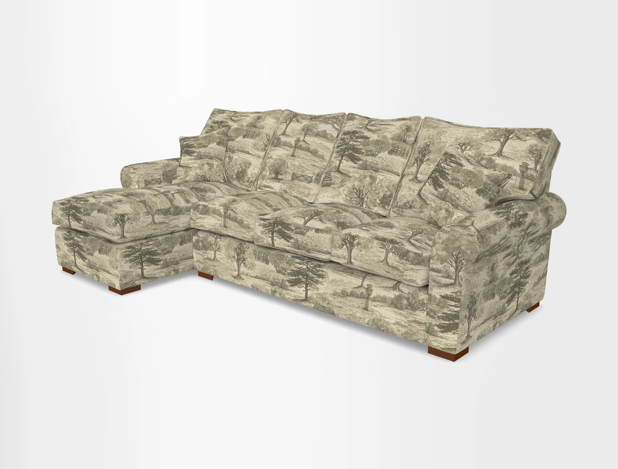 Upperton Chaise LHF in Two Tone Plain Biscuit - Loose cover option available