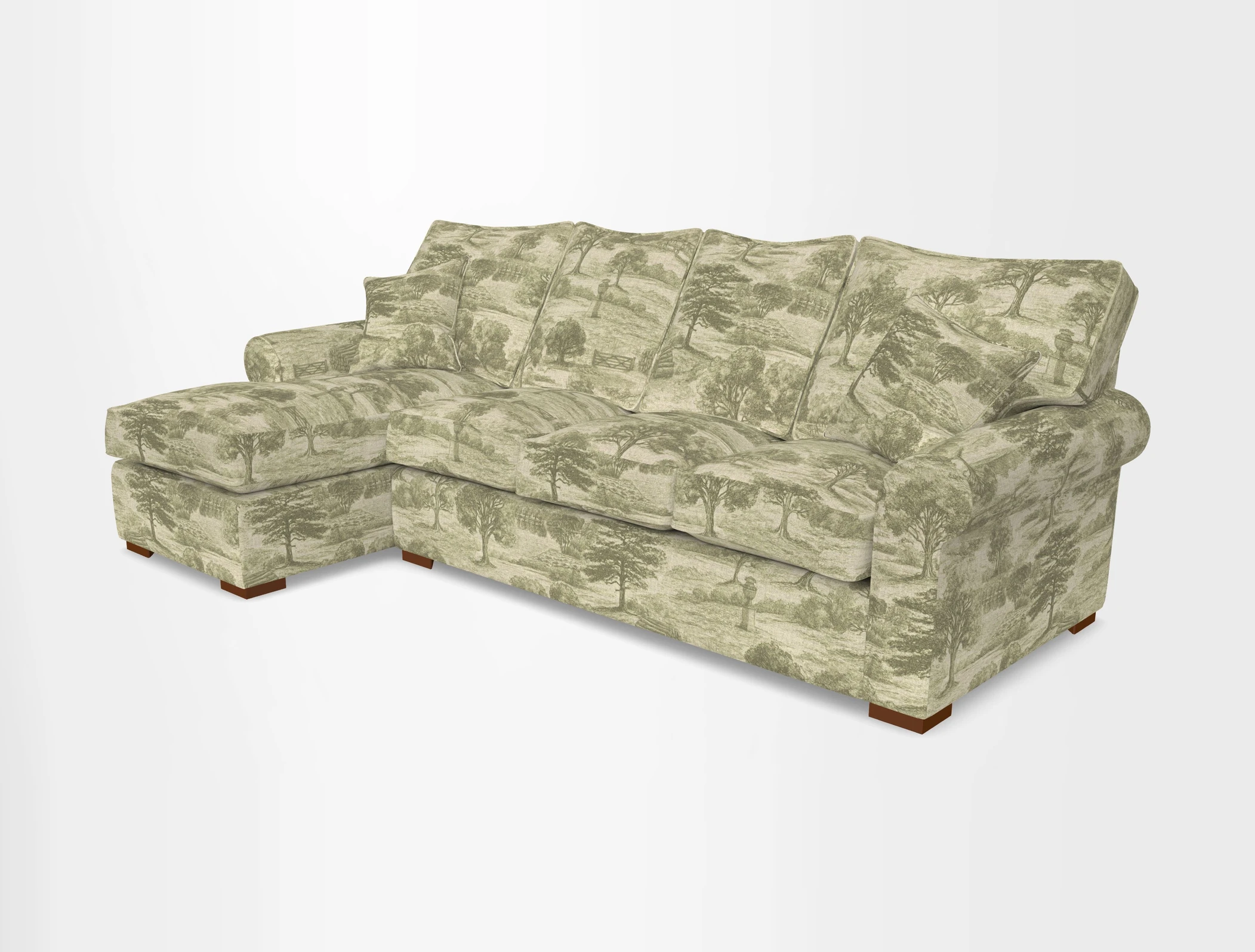 Upperton Chaise LHF in Two Tone Plain Biscuit - Loose cover option available