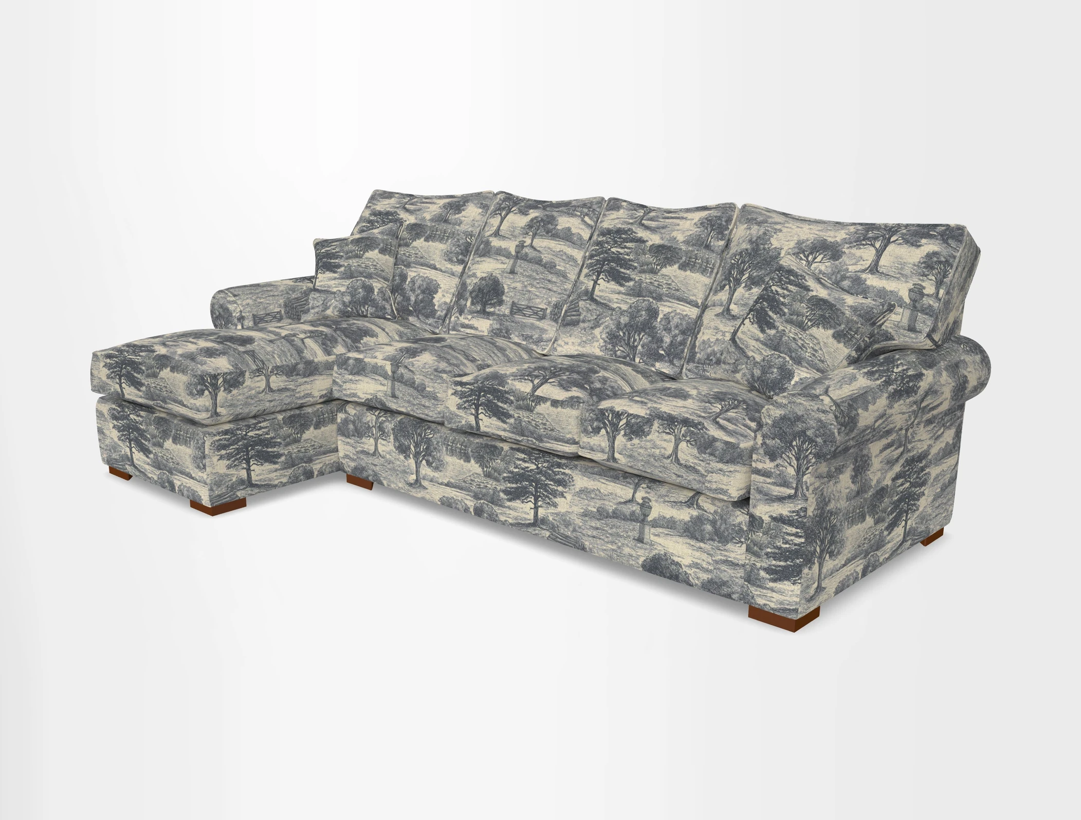 Upperton Chaise LHF in Two Tone Plain Biscuit - Loose cover option available