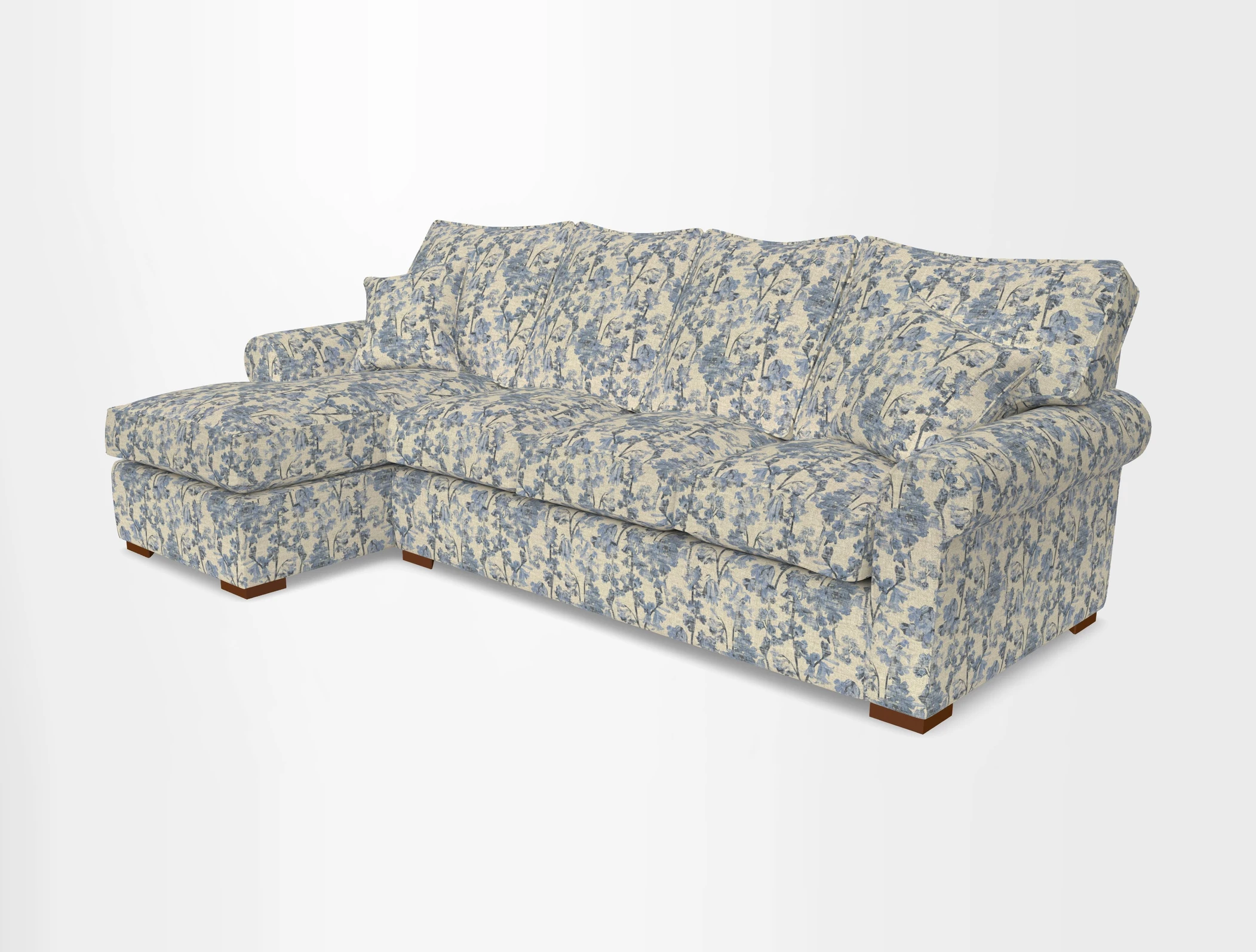 Upperton Chaise LHF in Two Tone Plain Biscuit - Loose cover option available