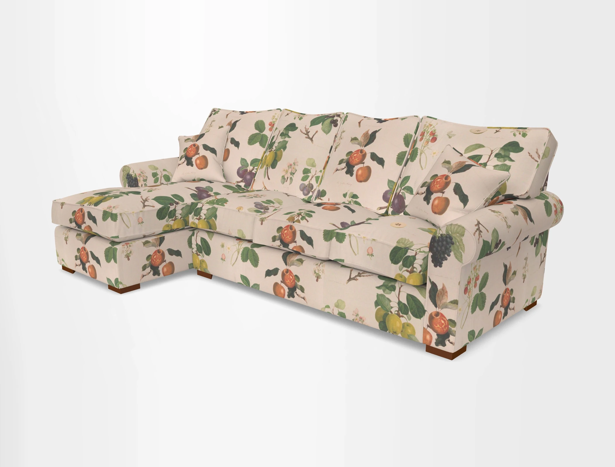 Upperton Chaise LHF in Two Tone Plain Biscuit - Loose cover option available