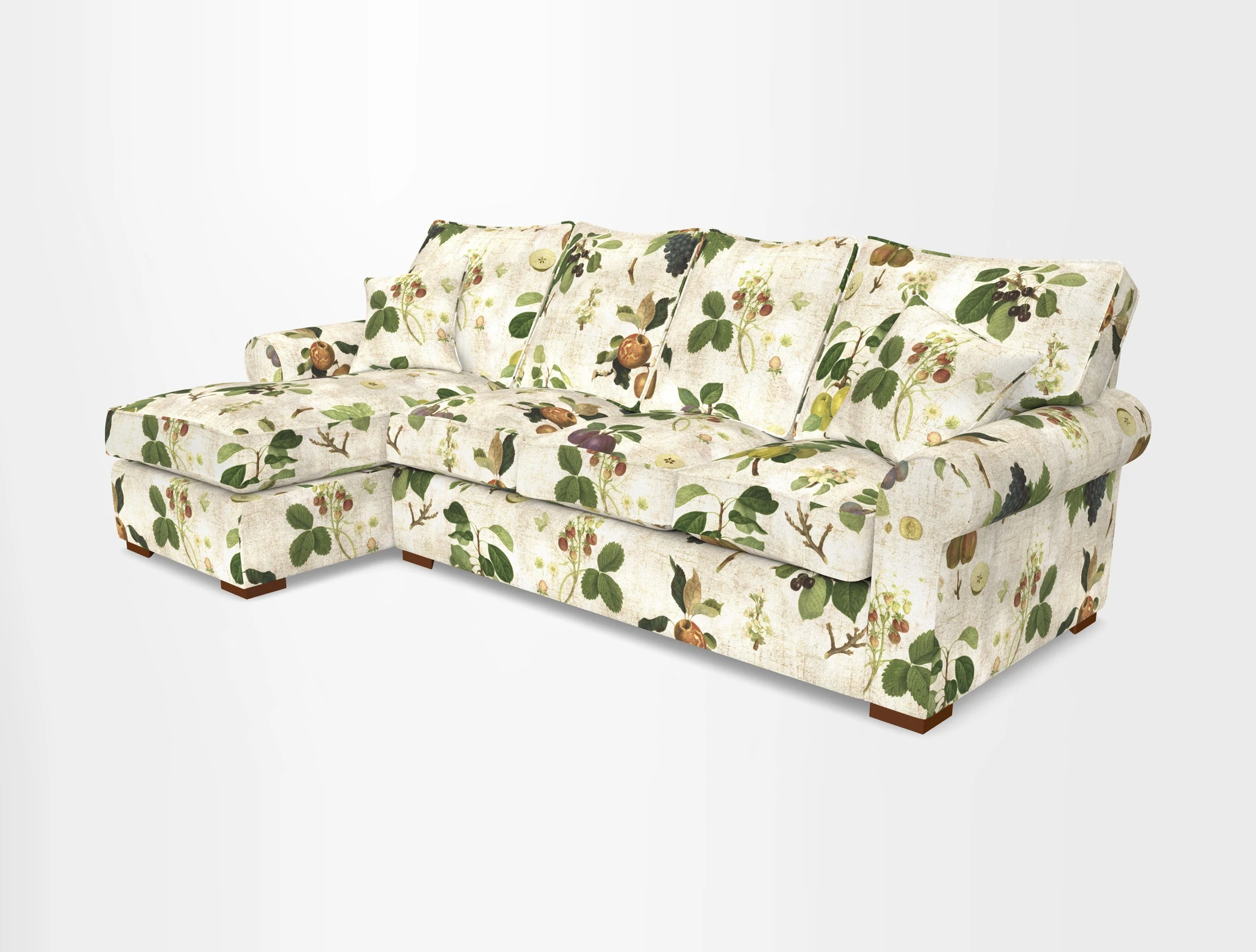 Upperton Chaise LHF in Two Tone Plain Biscuit - Loose cover option available