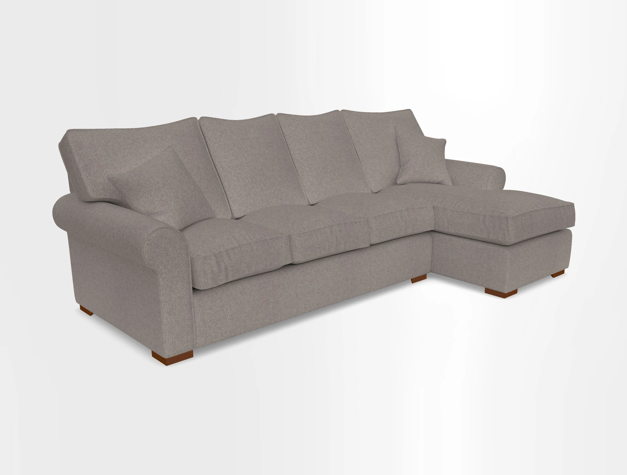 Upperton Chaise RHF in Two Tone Plain Biscuit - Loose cover option available