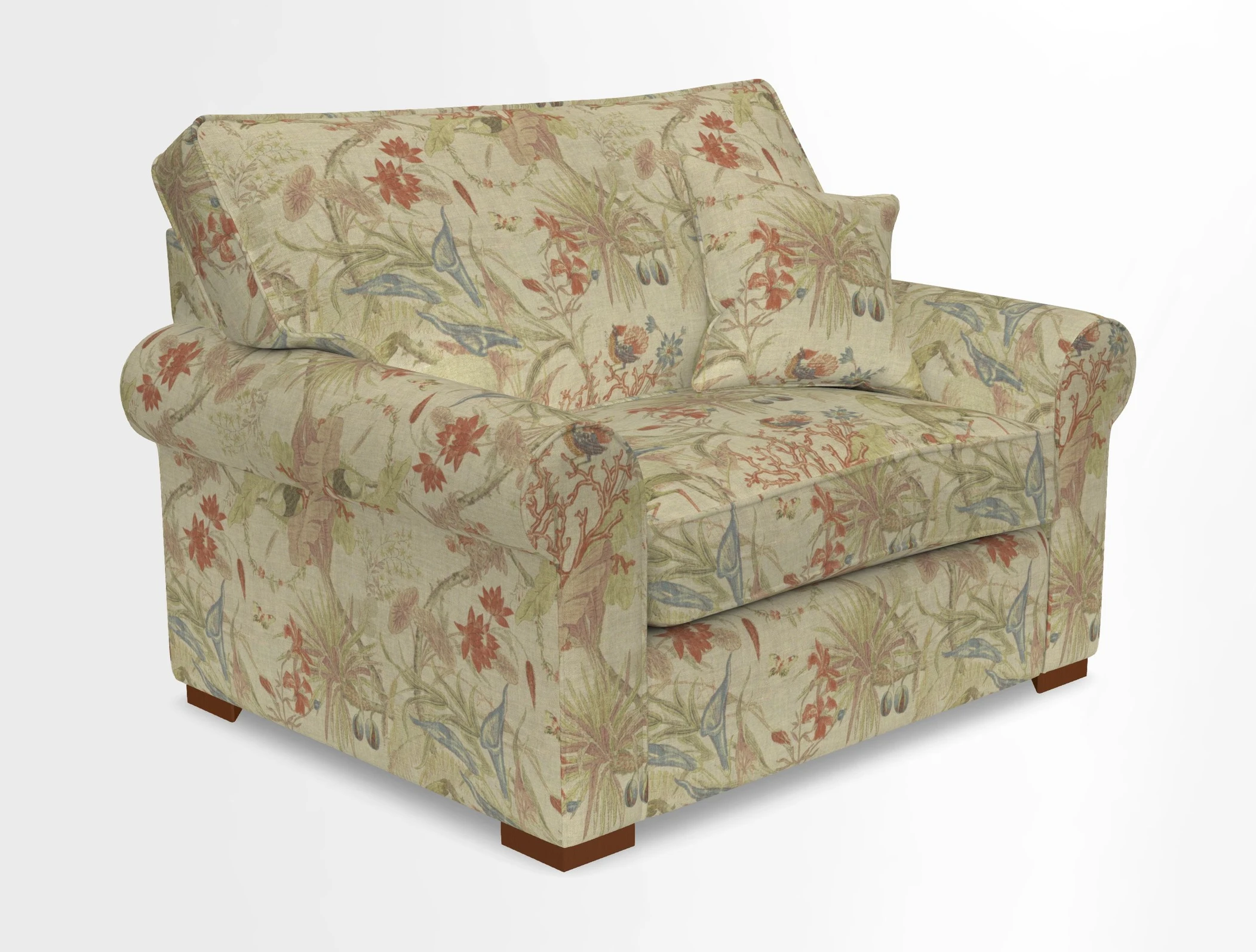 Upperton Snuggler Loose Cover in Two Tone Plain Biscuit - Loose cover option available