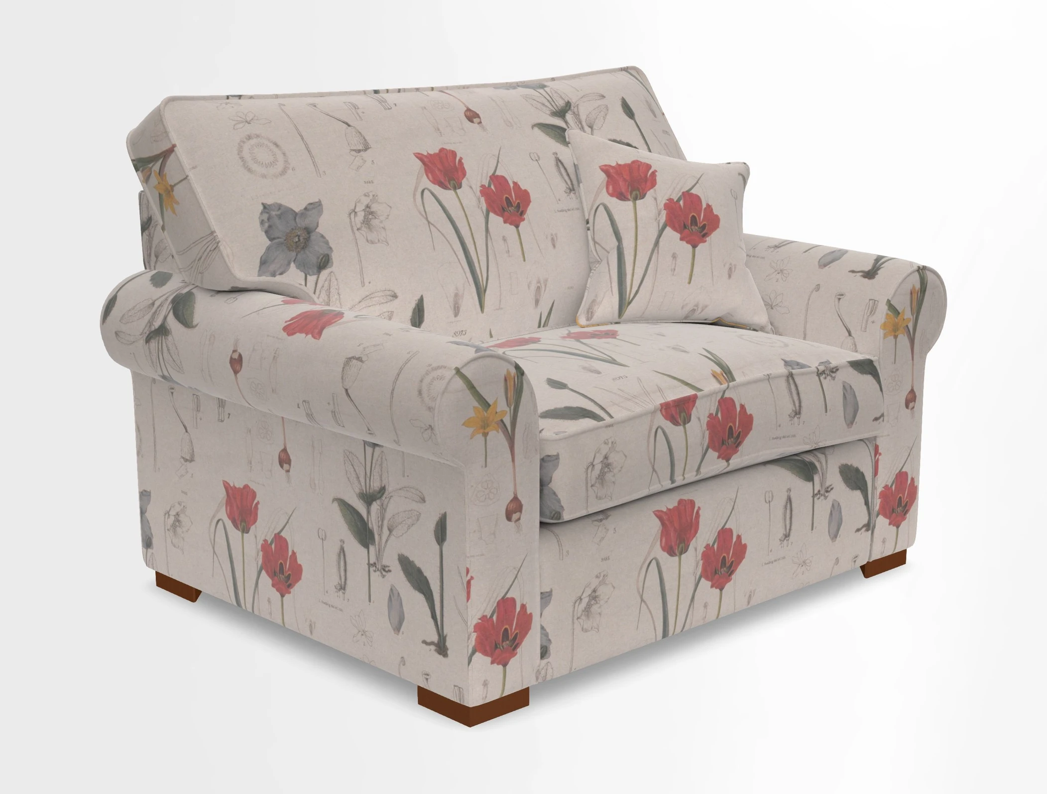 Upperton Snuggler Loose Cover in Two Tone Plain Biscuit - Loose cover option available