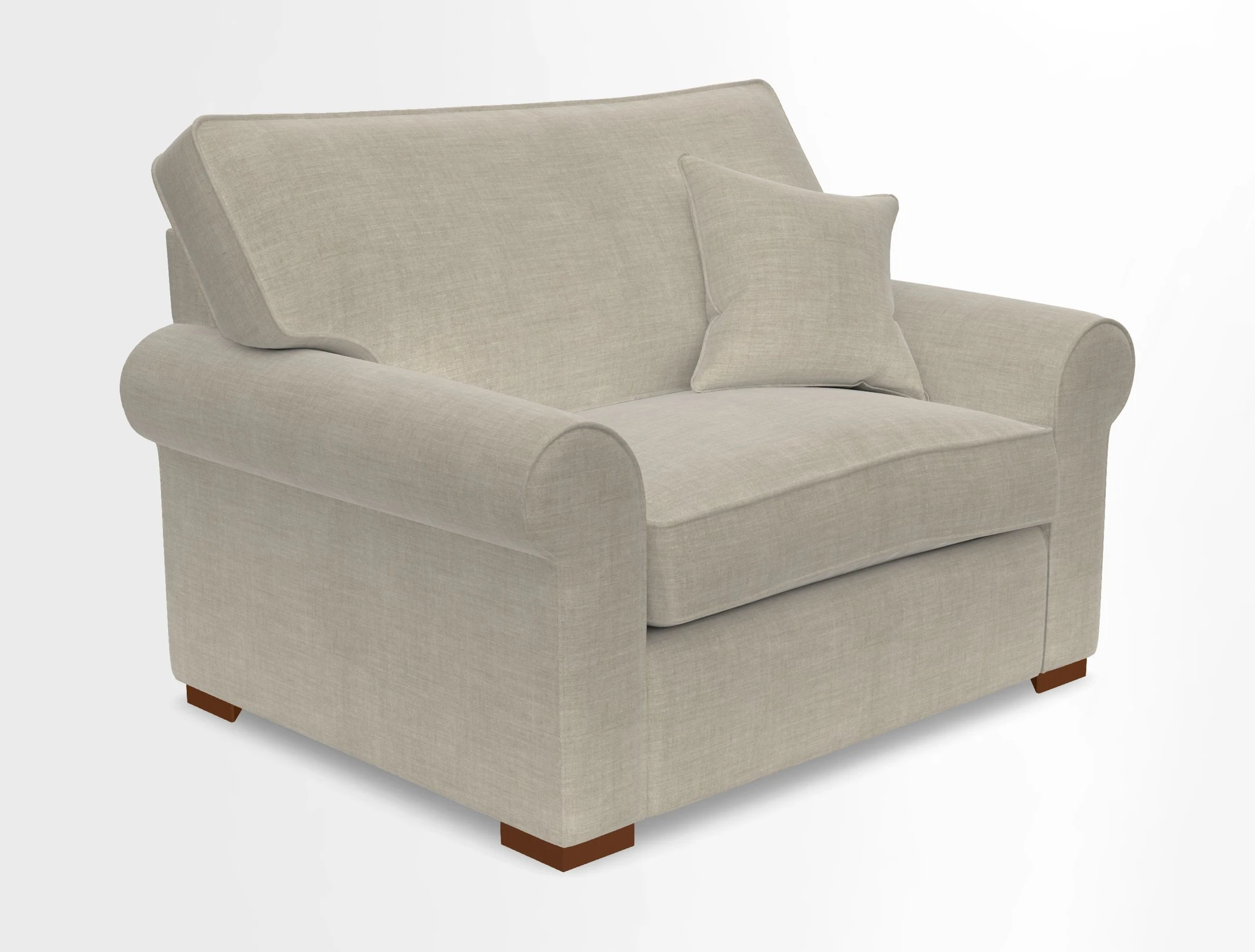Upperton Snuggler Loose Cover in Two Tone Plain Biscuit - Loose cover option available