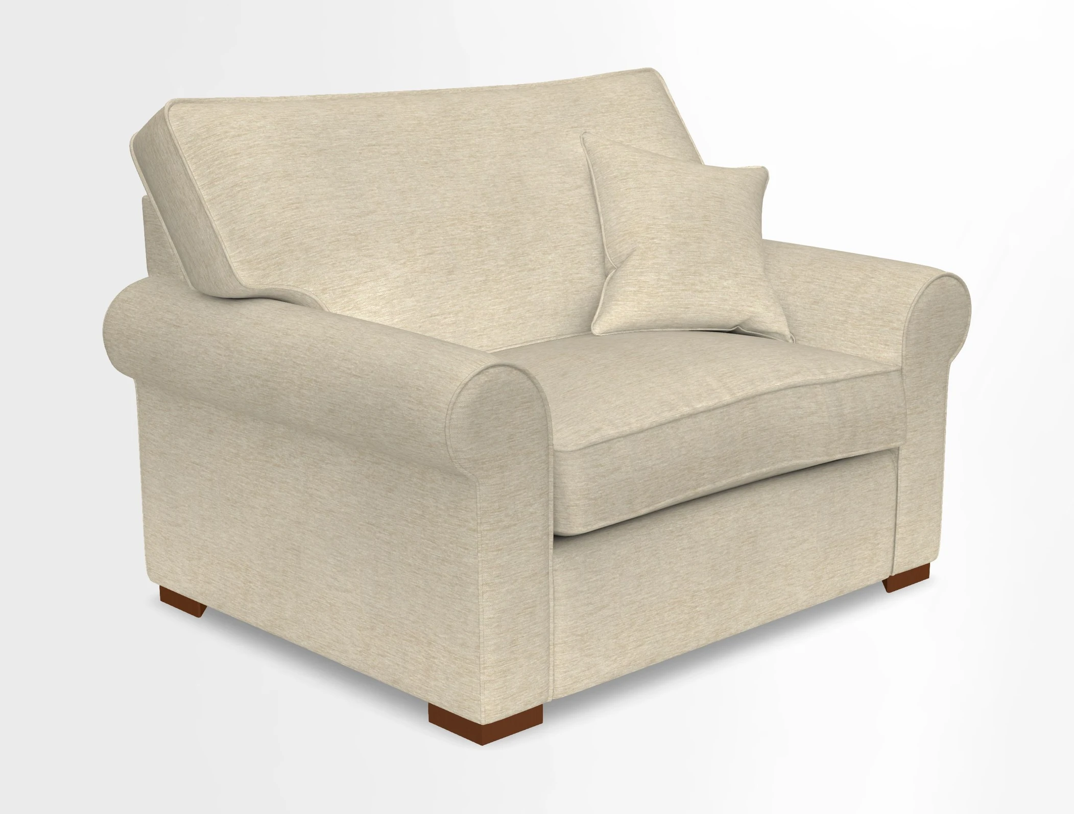 Upperton Snuggler Loose Cover in Two Tone Plain Biscuit - Loose cover option available