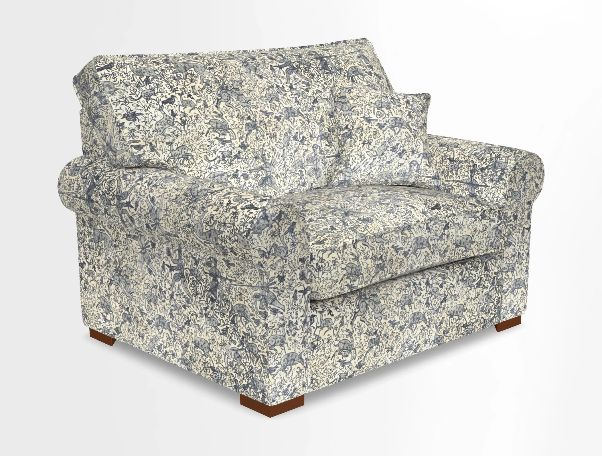 Upperton Snuggler Loose Cover in Two Tone Plain Biscuit - Loose cover option available