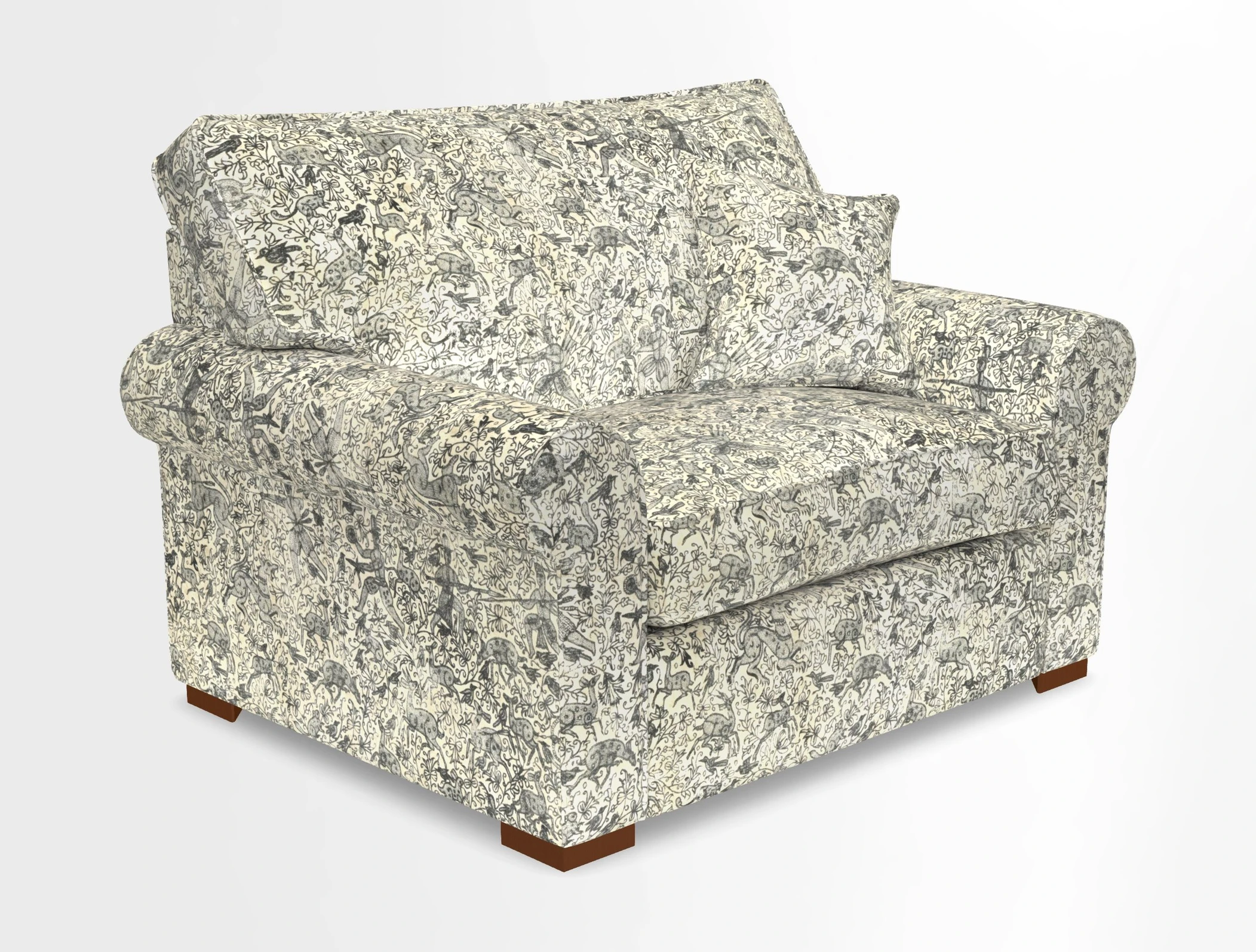 Upperton Snuggler Loose Cover in Two Tone Plain Biscuit - Loose cover option available