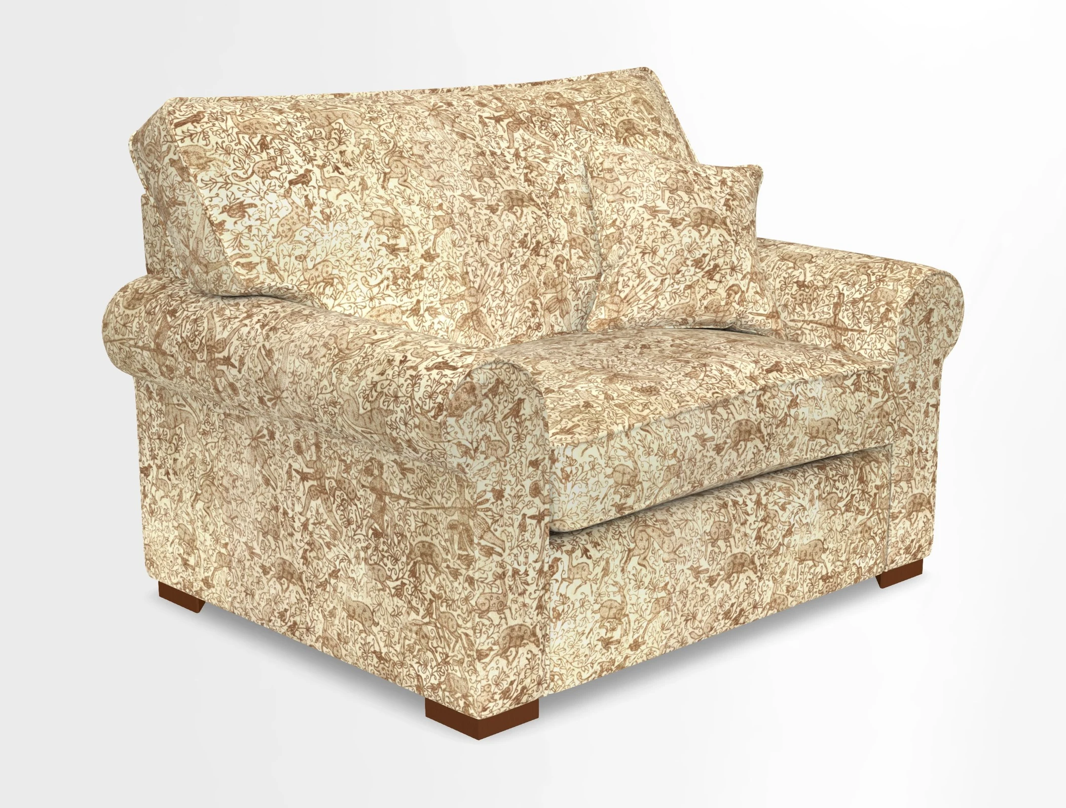 Upperton Snuggler Loose Cover in Two Tone Plain Biscuit - Loose cover option available